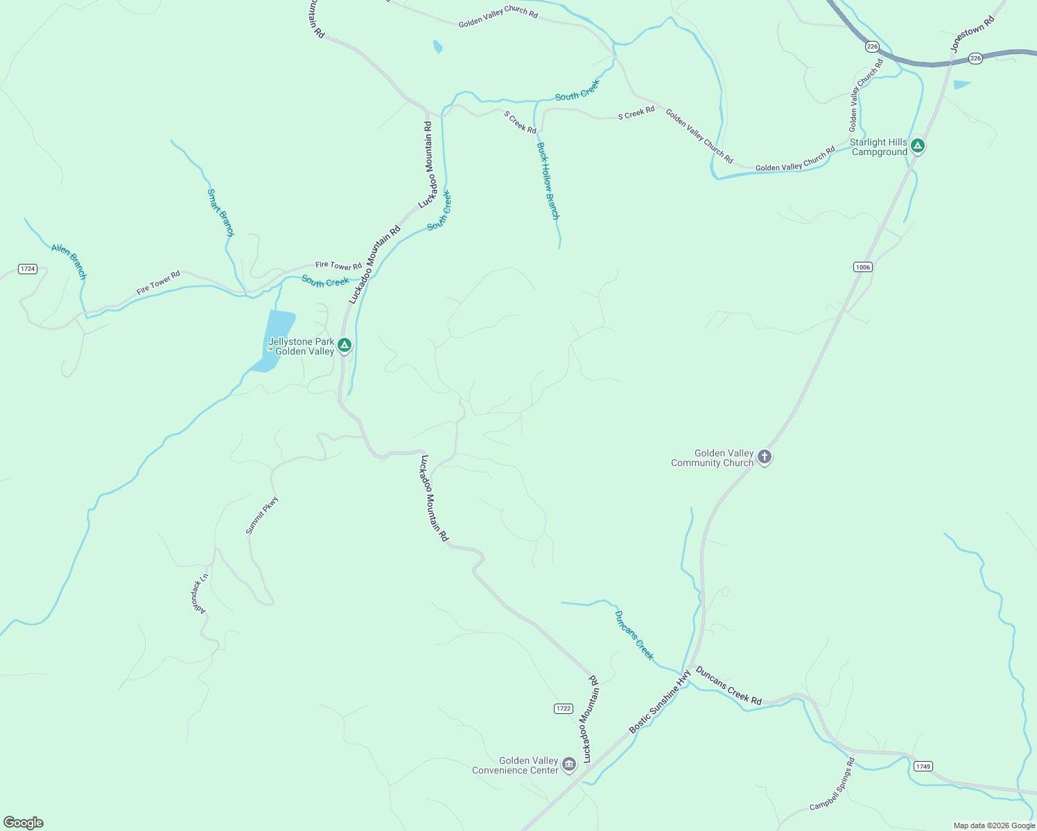 map of restaurants, bars, coffee shops, grocery stores, and more near 122 Azule Ridge Drive in Bostic