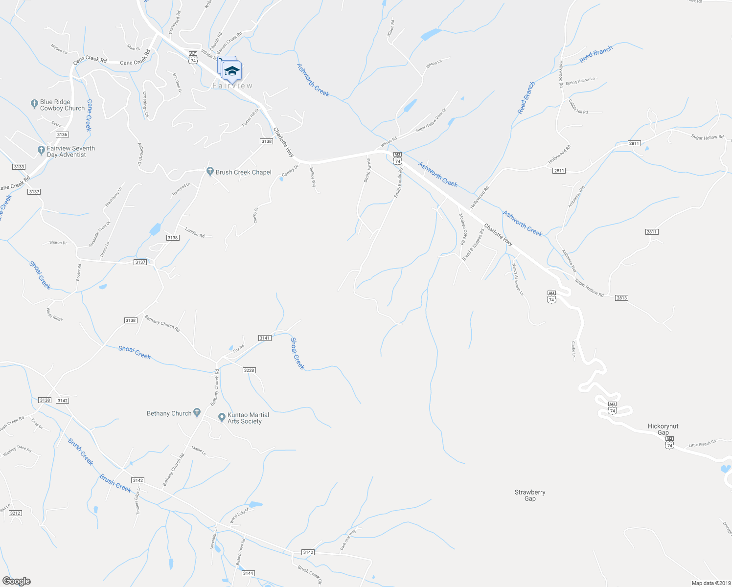 map of restaurants, bars, coffee shops, grocery stores, and more near 192 Smith Knolls Road in Fairview