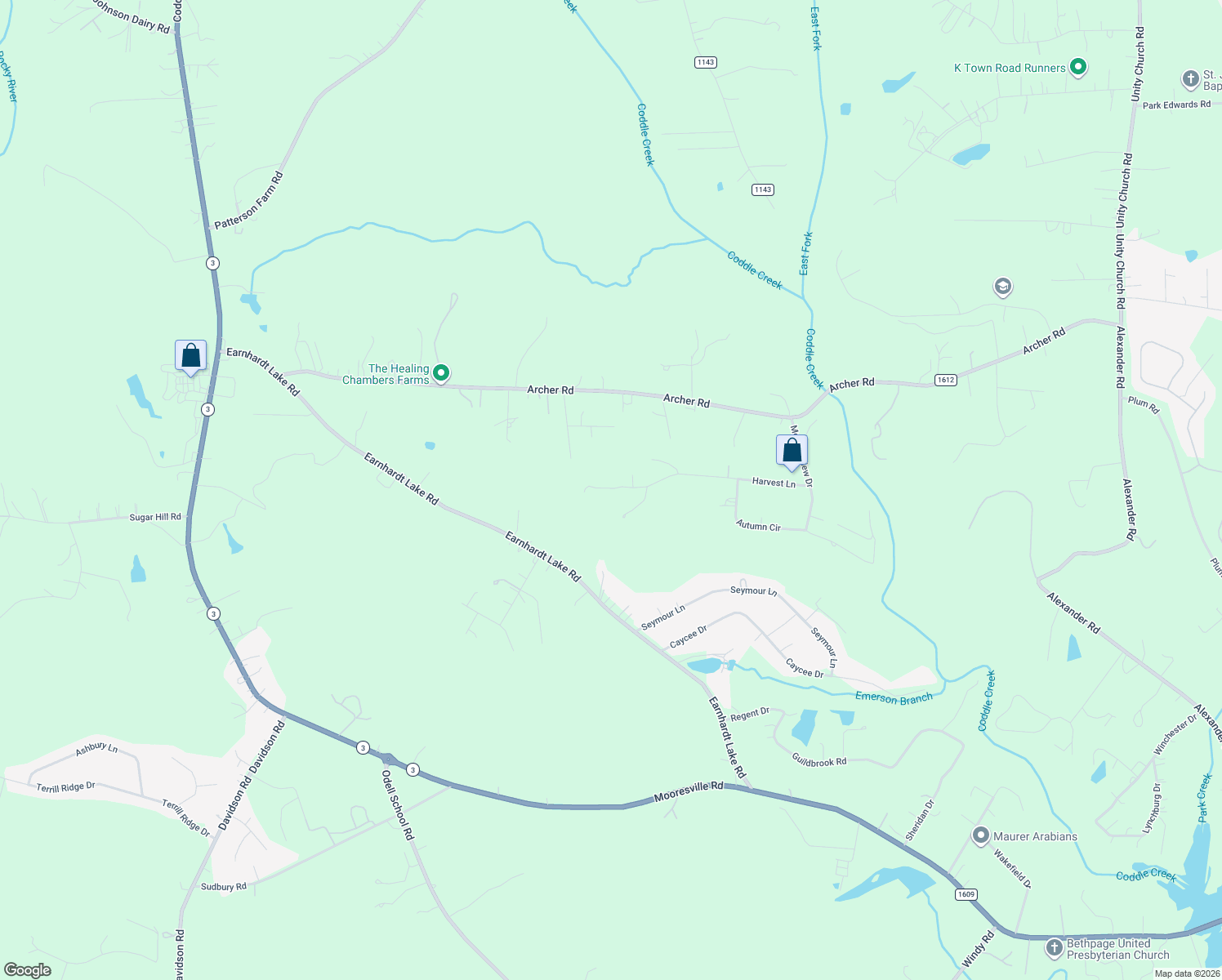 map of restaurants, bars, coffee shops, grocery stores, and more near 9870 Harvest Lane in Davidson