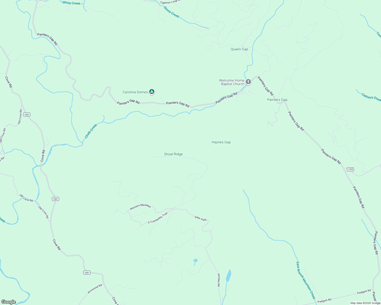 map of restaurants, bars, coffee shops, grocery stores, and more near 382 Sunshine Farm Lane in Union Mills