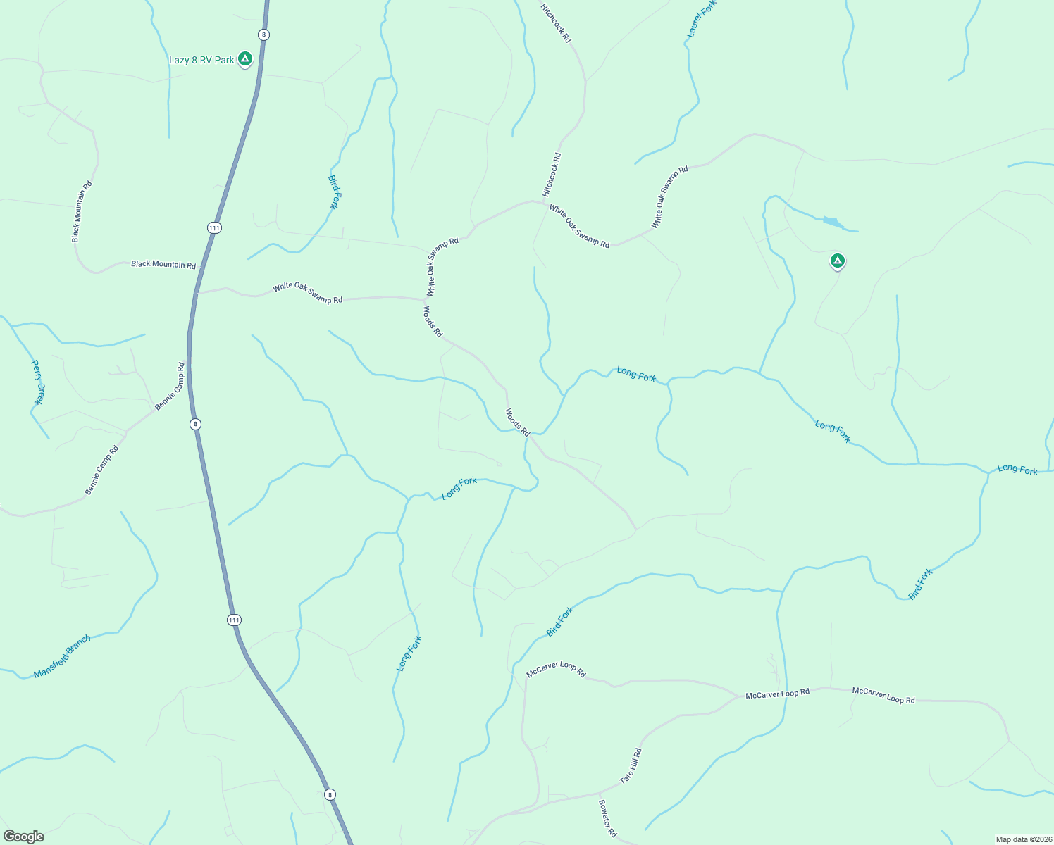 map of restaurants, bars, coffee shops, grocery stores, and more near 917 Woods Road in Dunlap