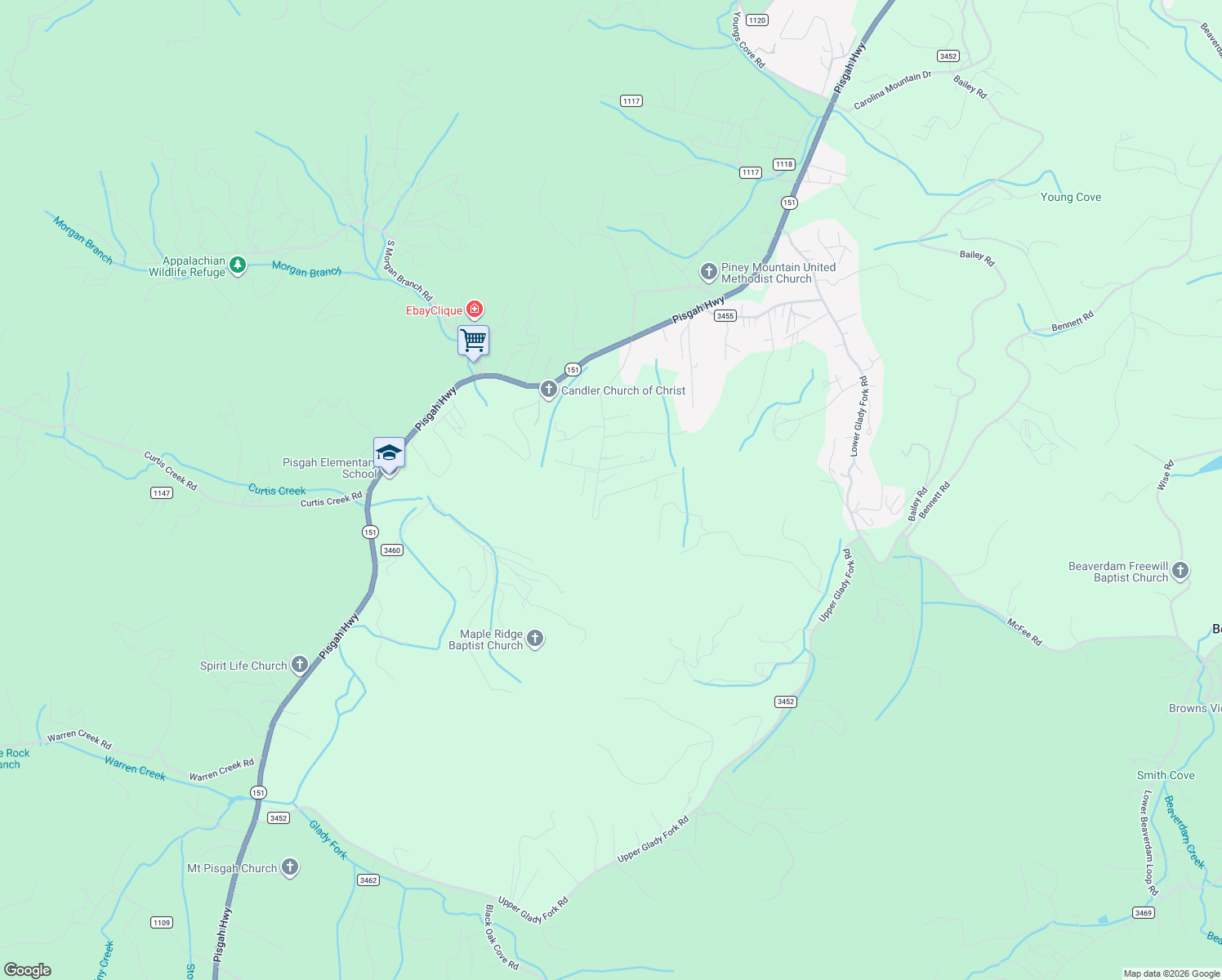 map of restaurants, bars, coffee shops, grocery stores, and more near 117 Israel Road in Candler