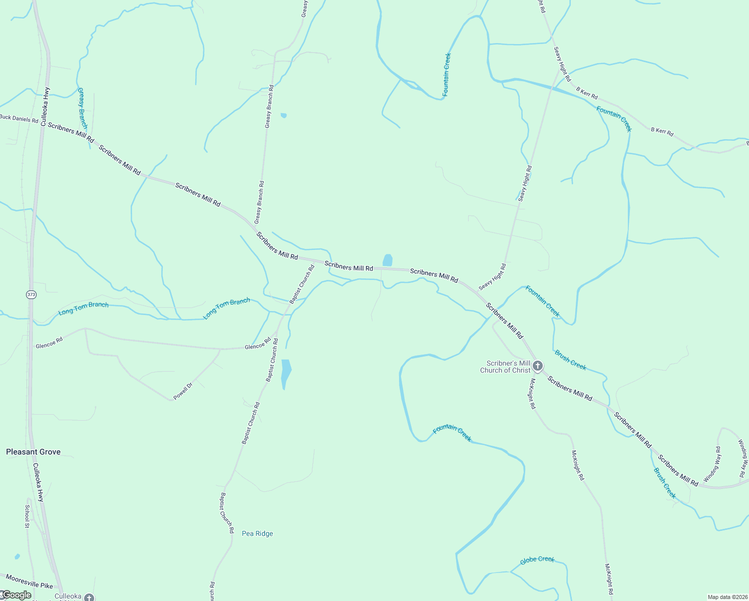 map of restaurants, bars, coffee shops, grocery stores, and more near 2186 Scribner Mill Road in Culleoka