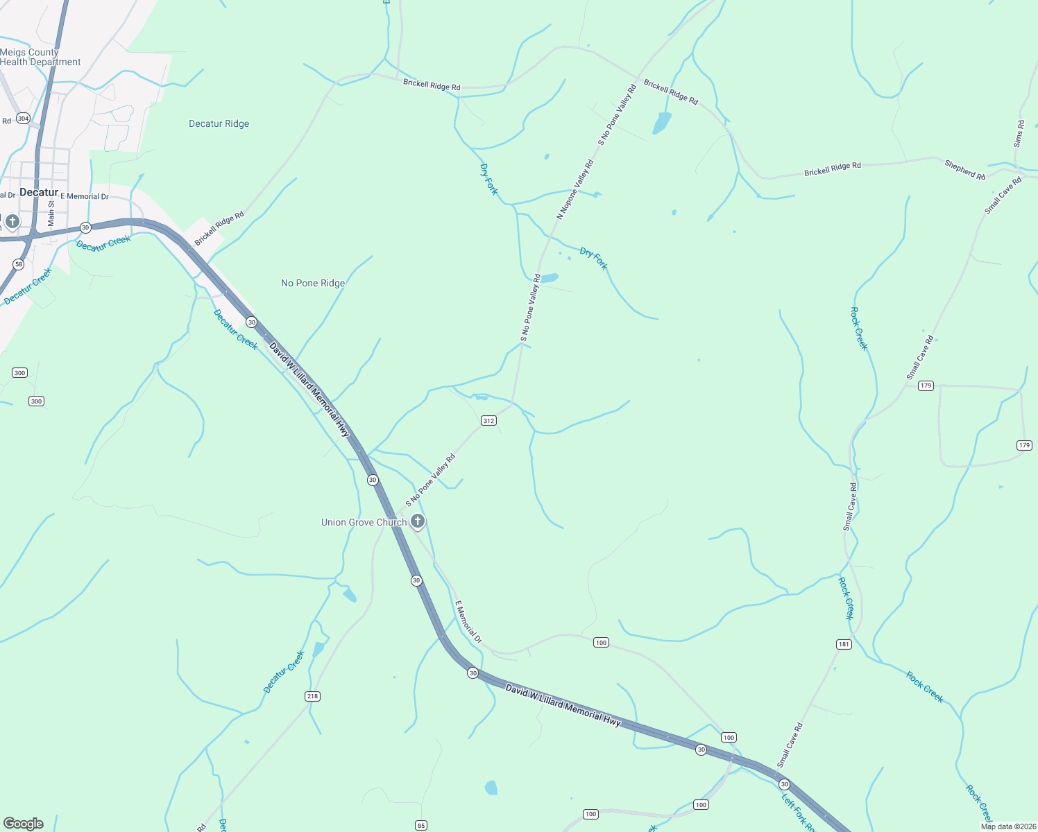 map of restaurants, bars, coffee shops, grocery stores, and more near 12226 North Nopone Valley Road in Decatur