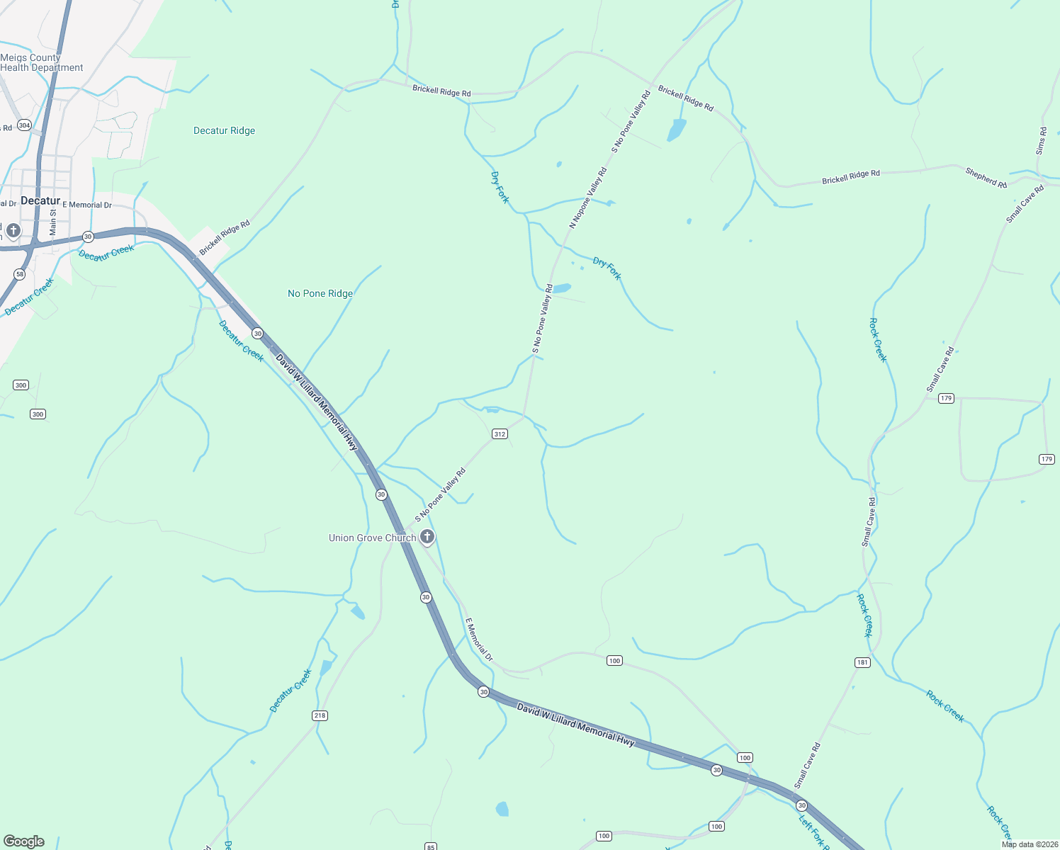 map of restaurants, bars, coffee shops, grocery stores, and more near 12226 N Nopone Valley Rd in Decatur