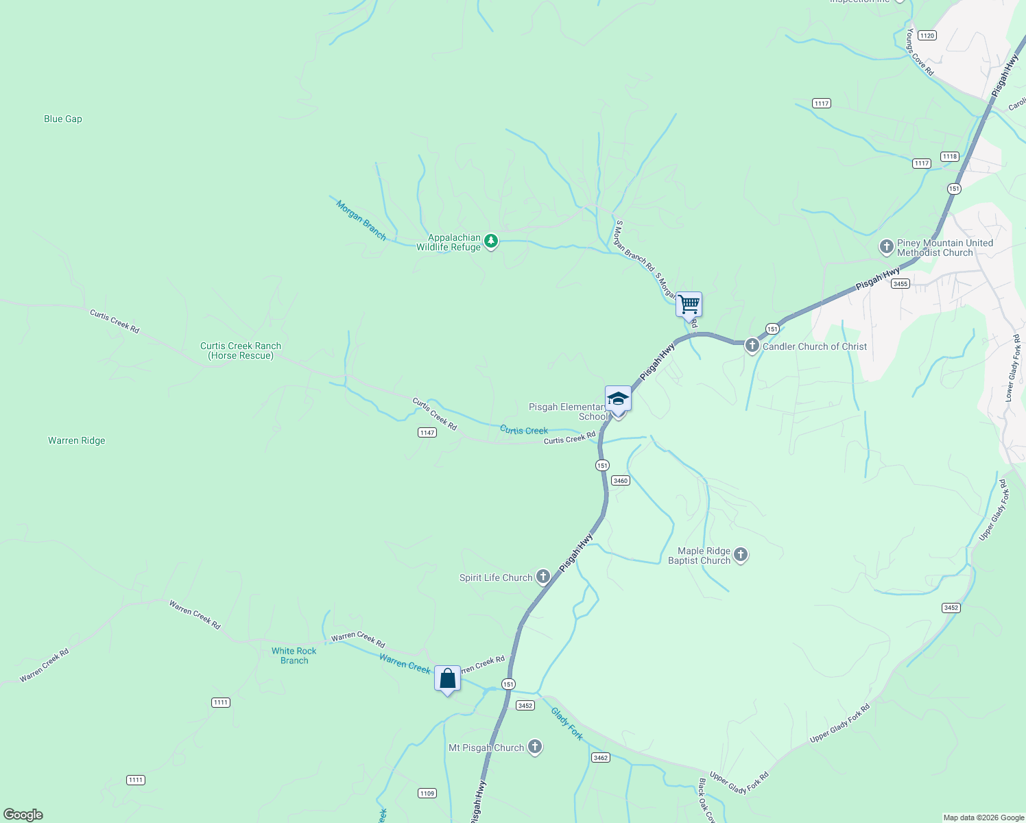 map of restaurants, bars, coffee shops, grocery stores, and more near 18 Hoye Lane in Candler
