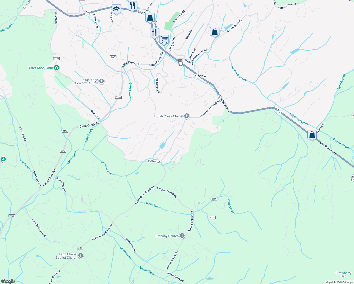map of restaurants, bars, coffee shops, grocery stores, and more near 4 Landon Road in Fairview