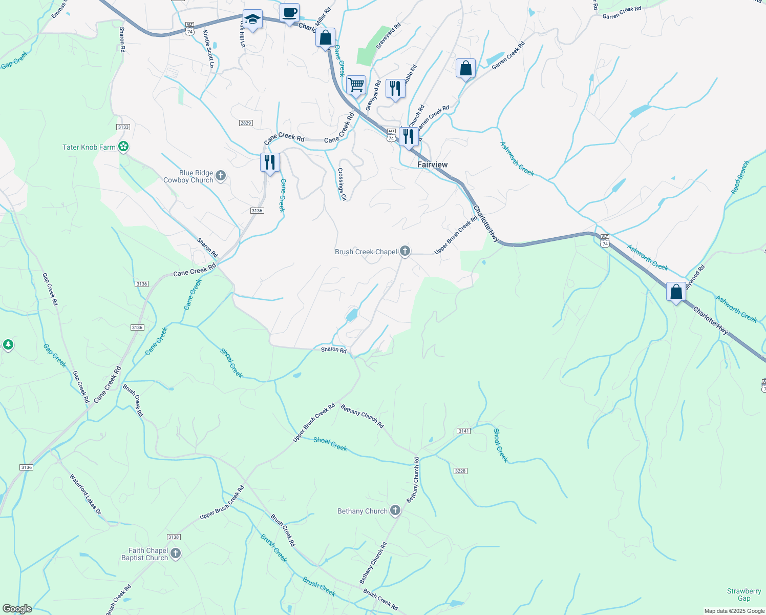 map of restaurants, bars, coffee shops, grocery stores, and more near 4 Landon Road in Fairview