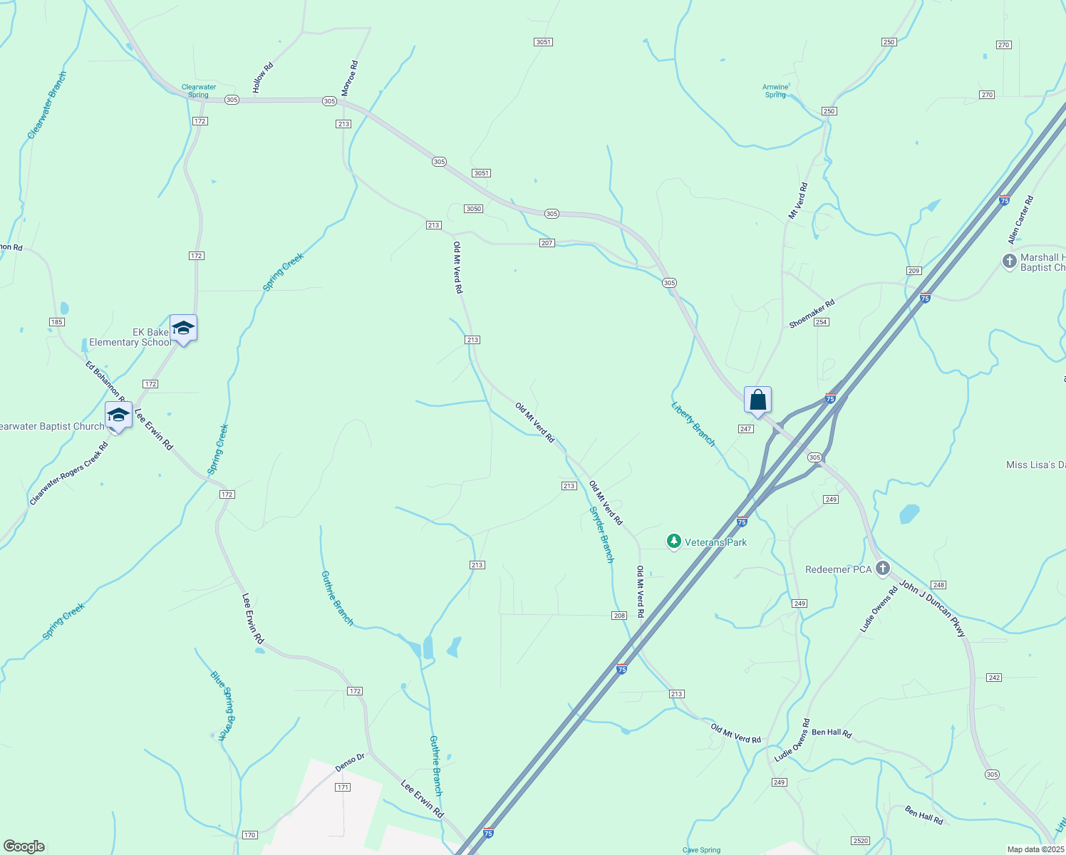 map of restaurants, bars, coffee shops, grocery stores, and more near 425 Old Mount Verd Road in Athens
