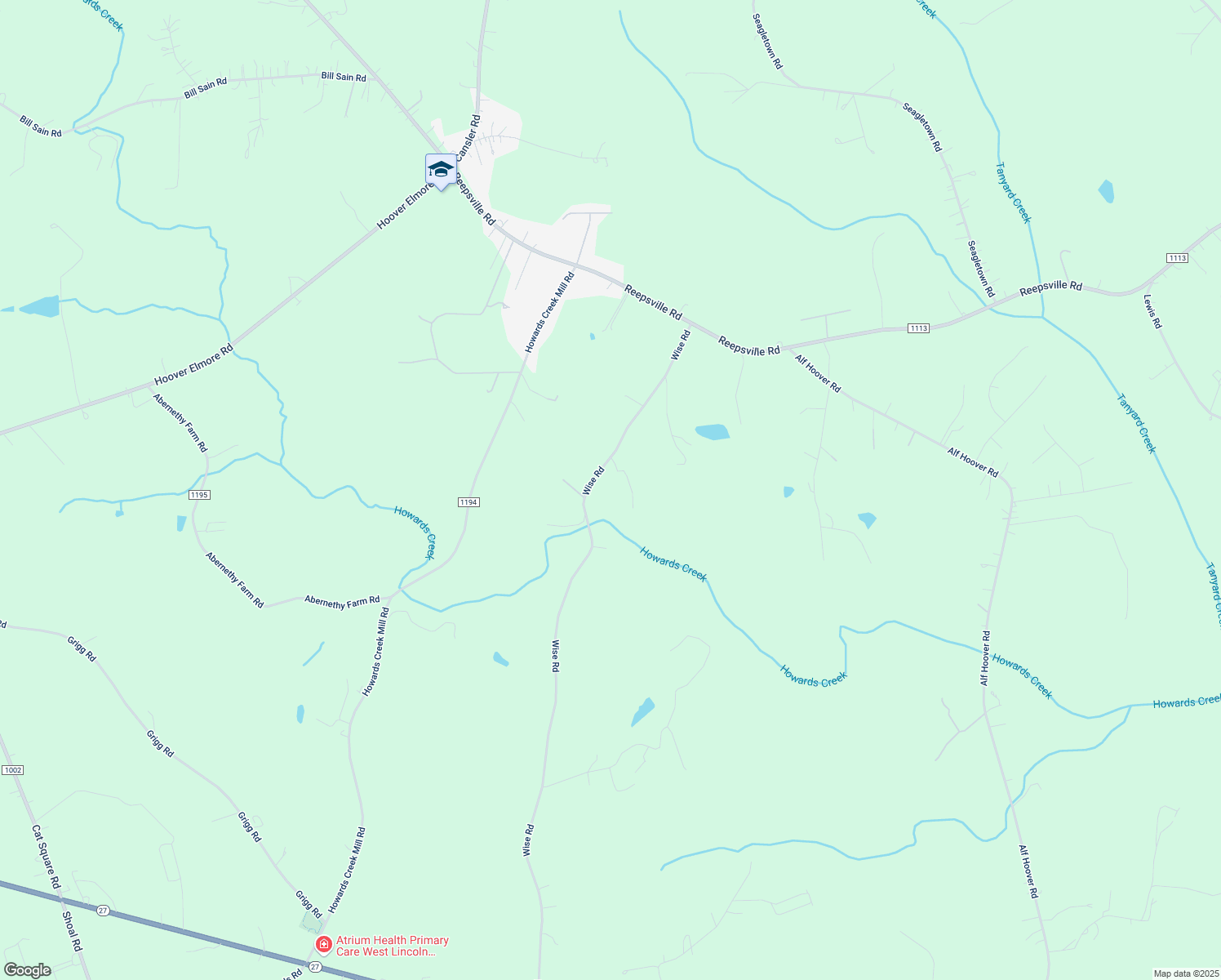 map of restaurants, bars, coffee shops, grocery stores, and more near 1002 Wise Road in Vale