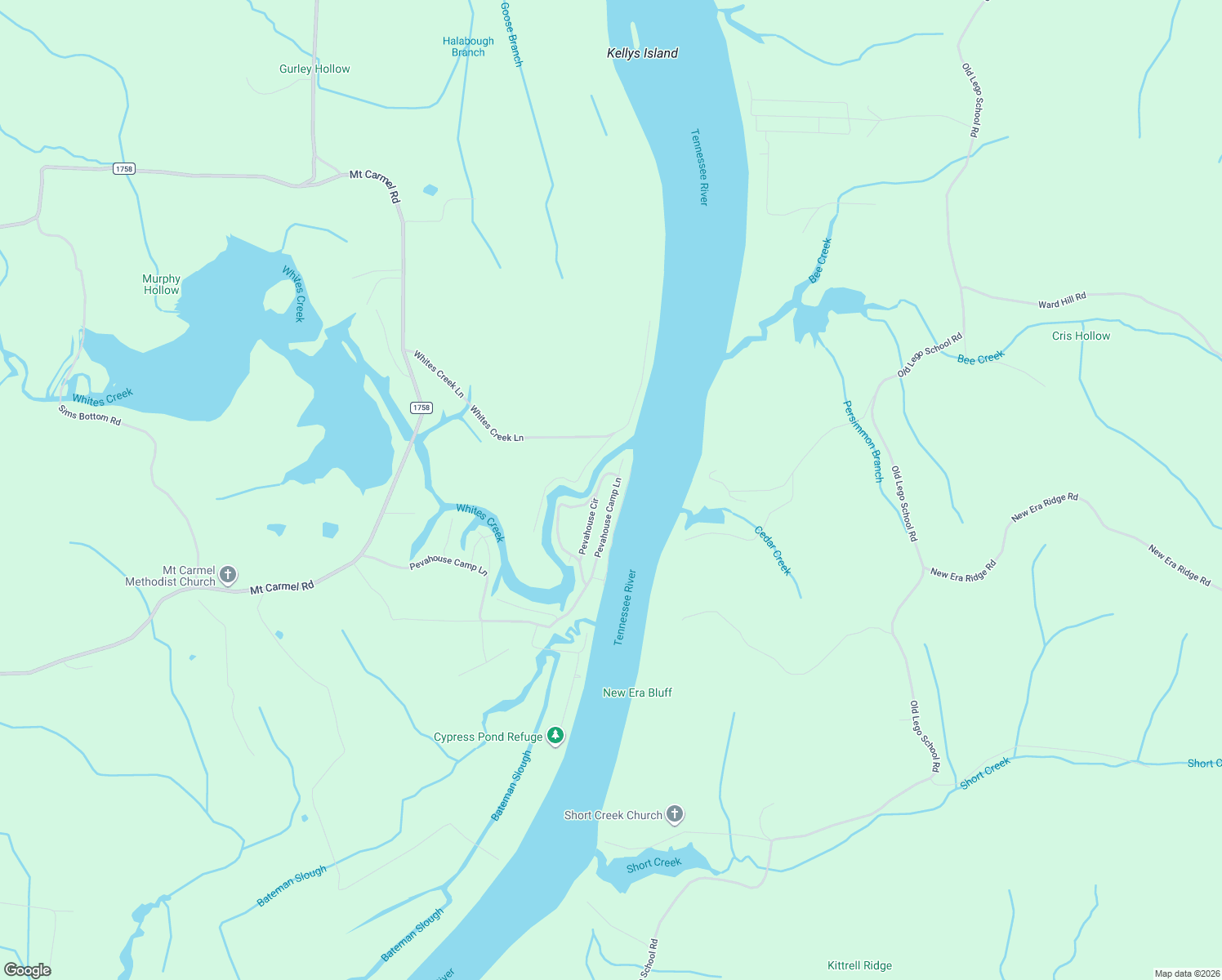 map of restaurants, bars, coffee shops, grocery stores, and more near 1194 Pevahouse Camp Ln in Decaturville