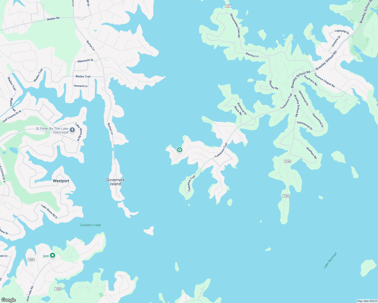 map of restaurants, bars, coffee shops, grocery stores, and more near 146 Tuskarora Point Lane in Mooresville