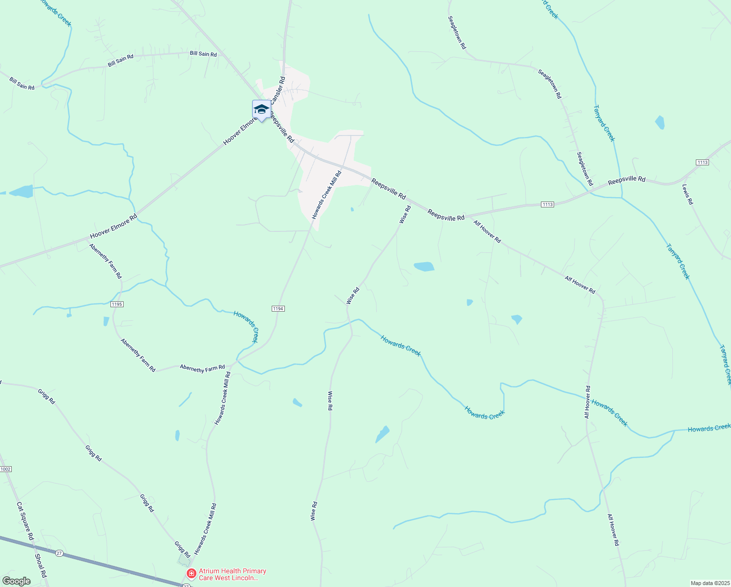 map of restaurants, bars, coffee shops, grocery stores, and more near 1002 Wise Road in Vale