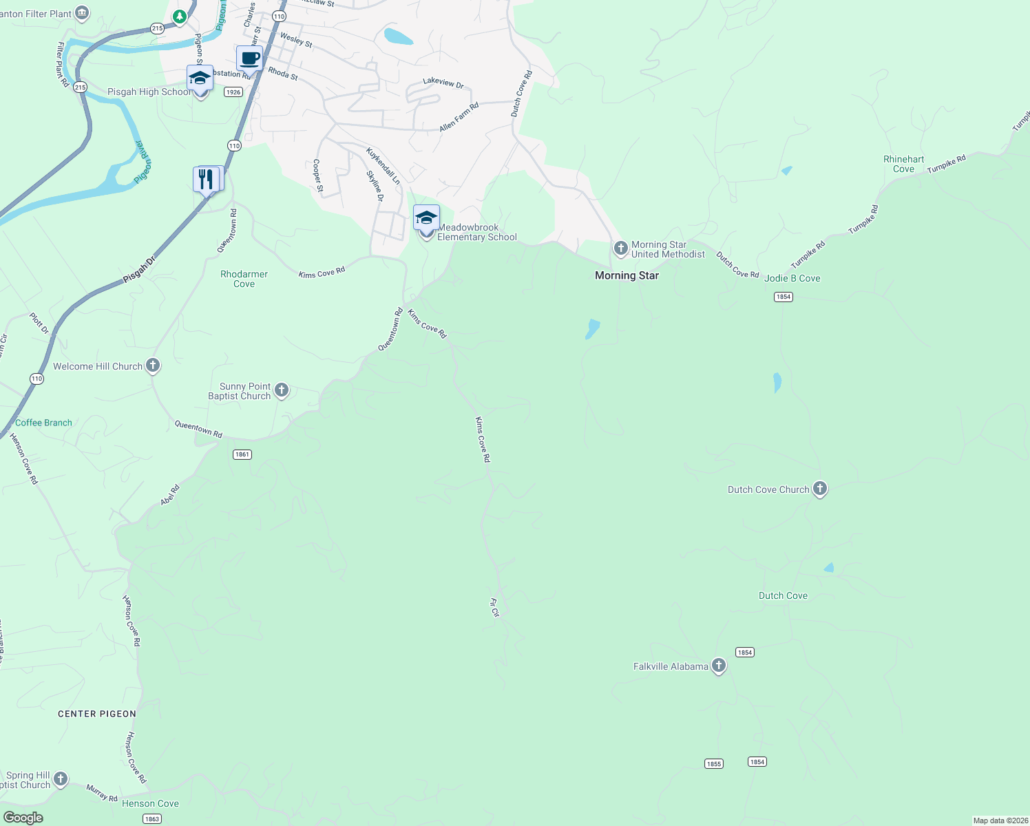map of restaurants, bars, coffee shops, grocery stores, and more near 196 Timberhill Drive in Canton