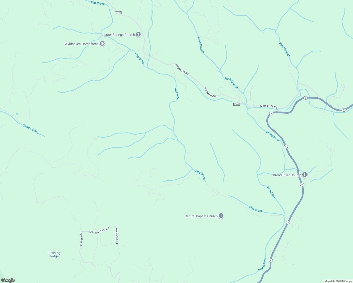 map of restaurants, bars, coffee shops, grocery stores, and more near 2725 Lower Flat Creek Road in Black Mountain
