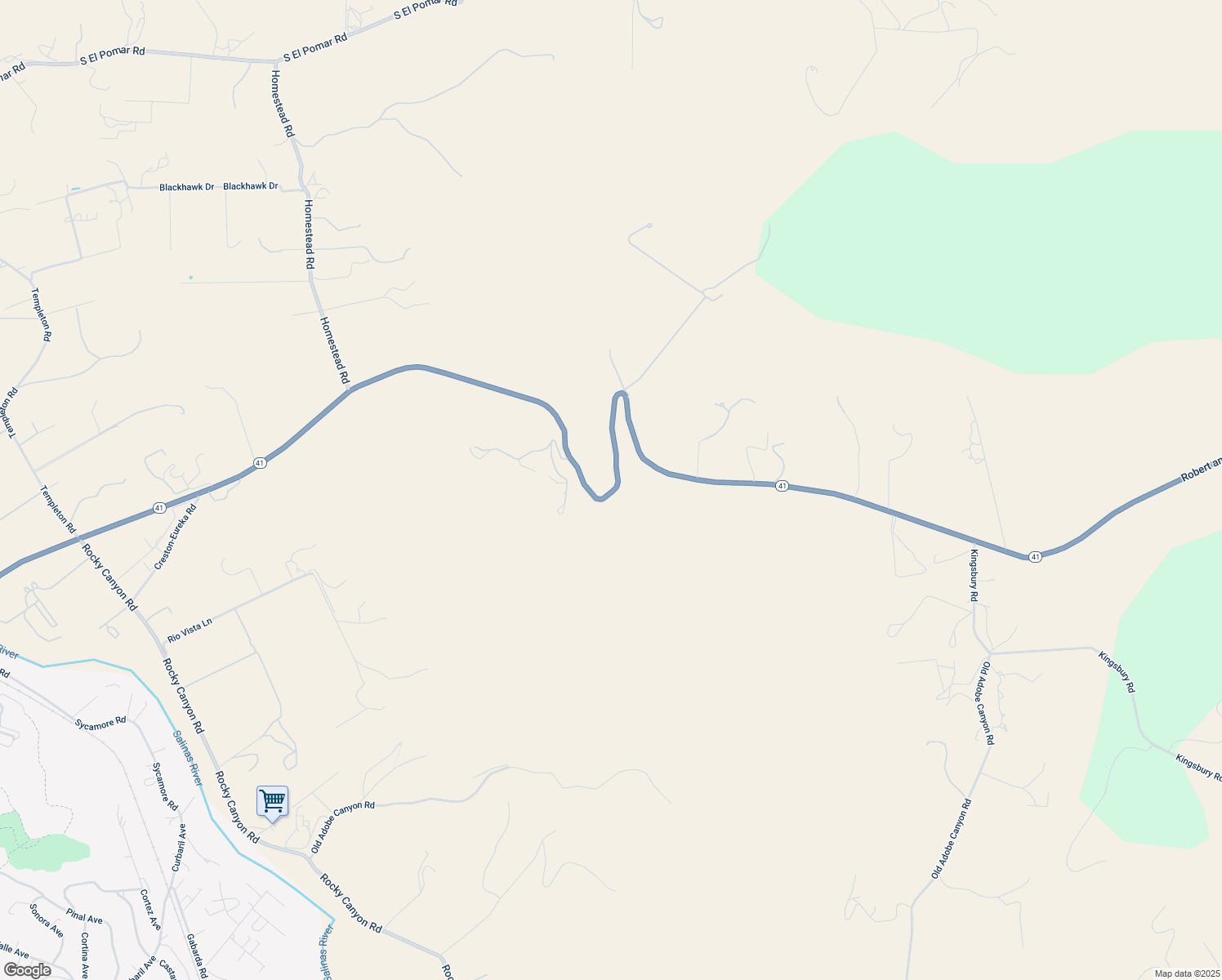 map of restaurants, bars, coffee shops, grocery stores, and more near 3995 Robert and Pat Nimmo Memorial Highway in Templeton