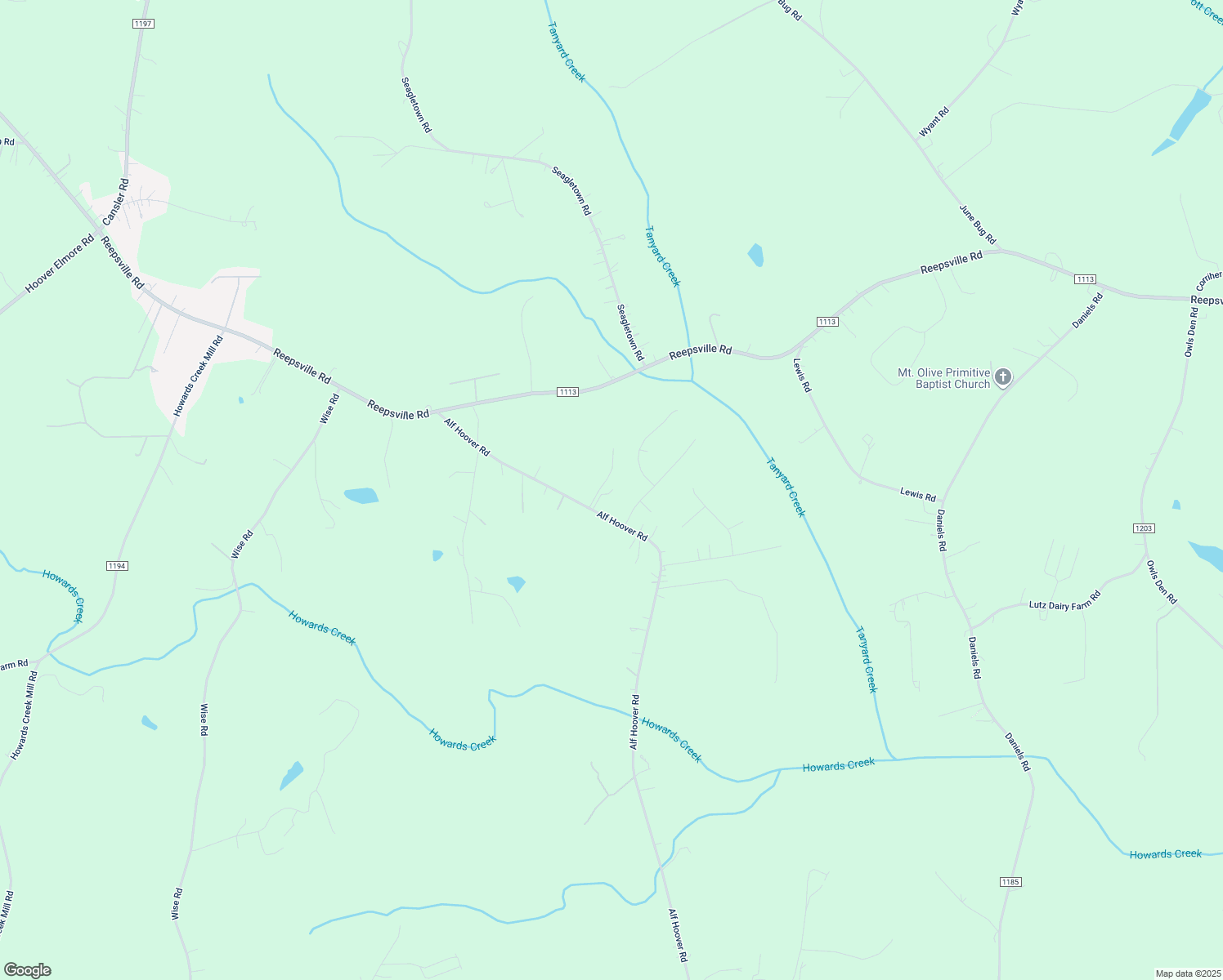 map of restaurants, bars, coffee shops, grocery stores, and more near 1250 Alf Hoover Road in Vale