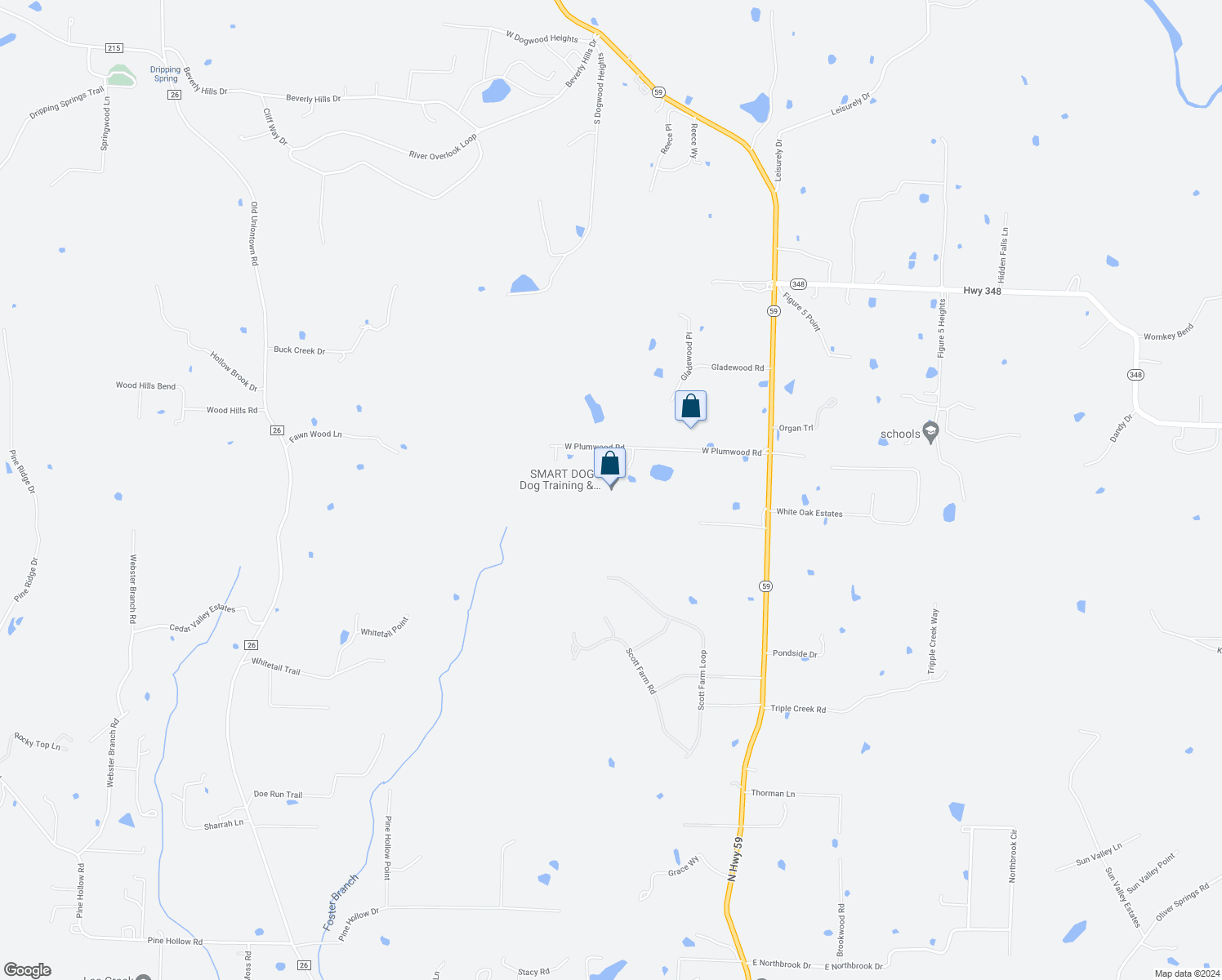 map of restaurants, bars, coffee shops, grocery stores, and more near 347 West Plumwood Road in Van Buren