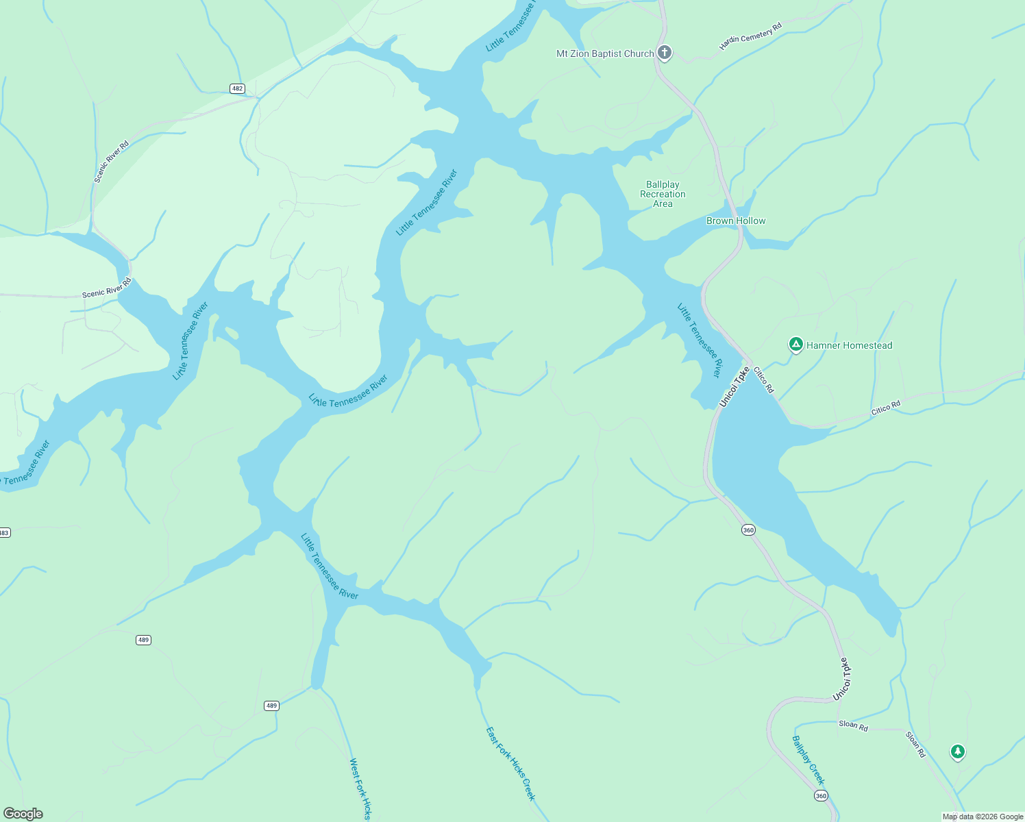 map of restaurants, bars, coffee shops, grocery stores, and more near in Vonore