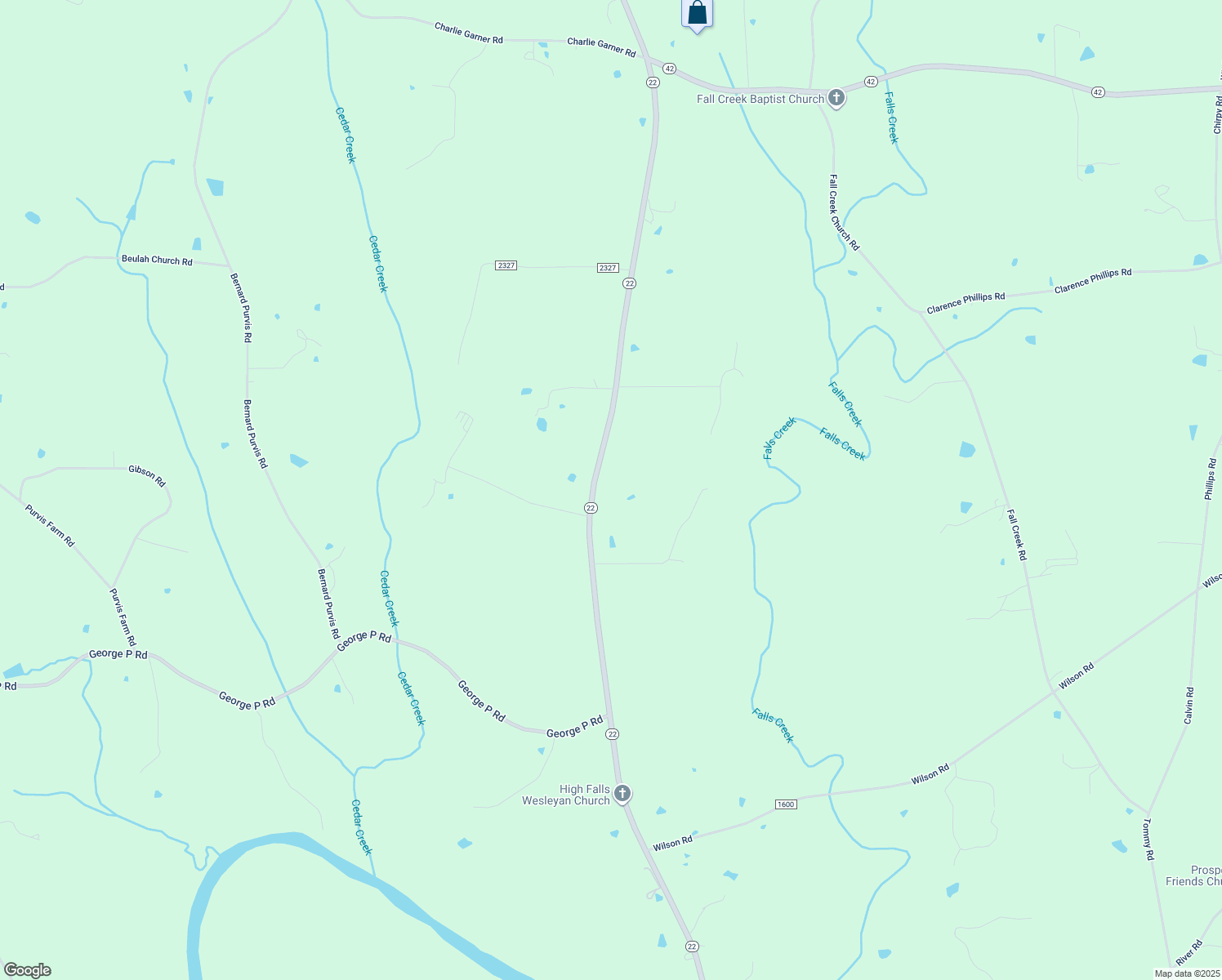 map of restaurants, bars, coffee shops, grocery stores, and more near 263 North Carolina 22 in Bennett