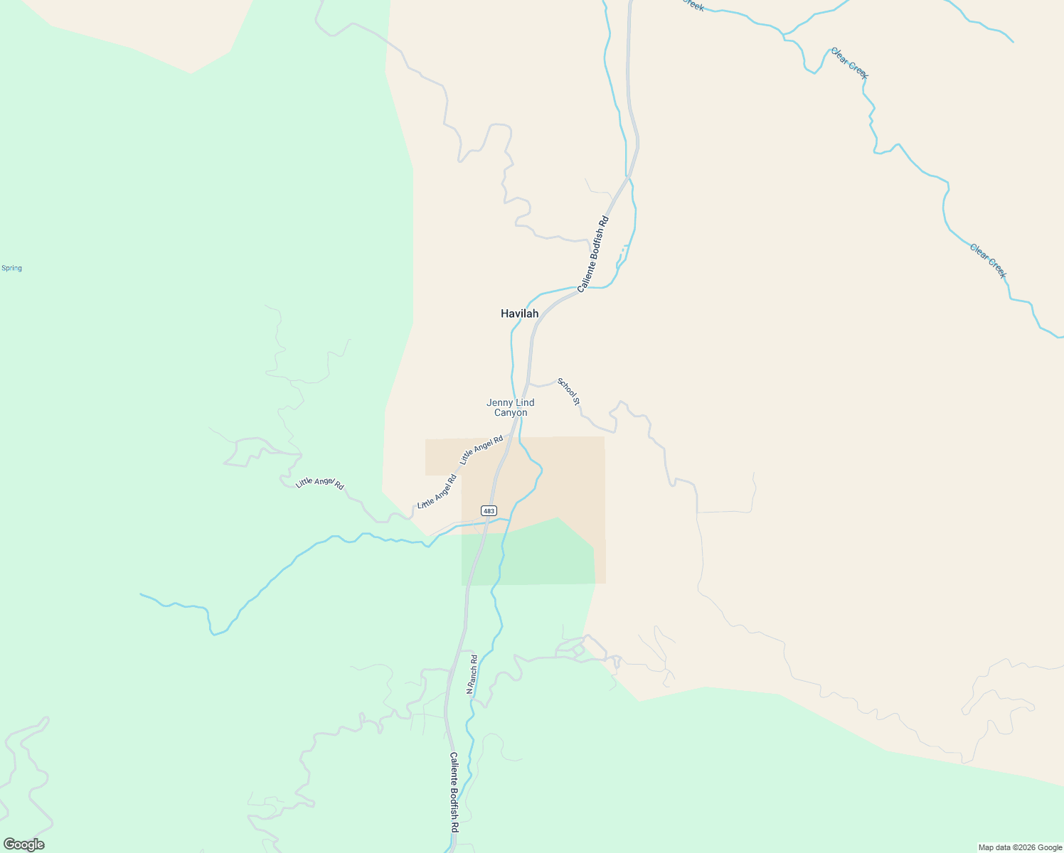 map of restaurants, bars, coffee shops, grocery stores, and more near 7221 Caliente Bodfish Road in Havilah