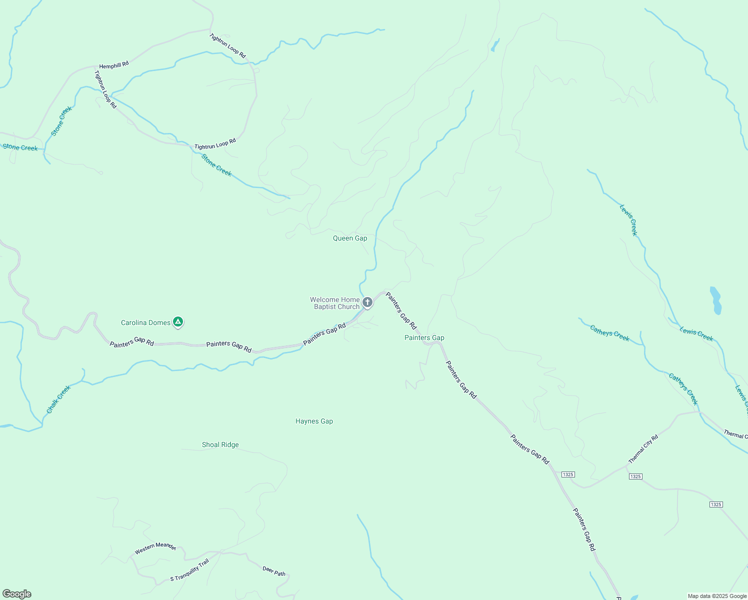 map of restaurants, bars, coffee shops, grocery stores, and more near 3490 Painters Gap Road in Union Mills