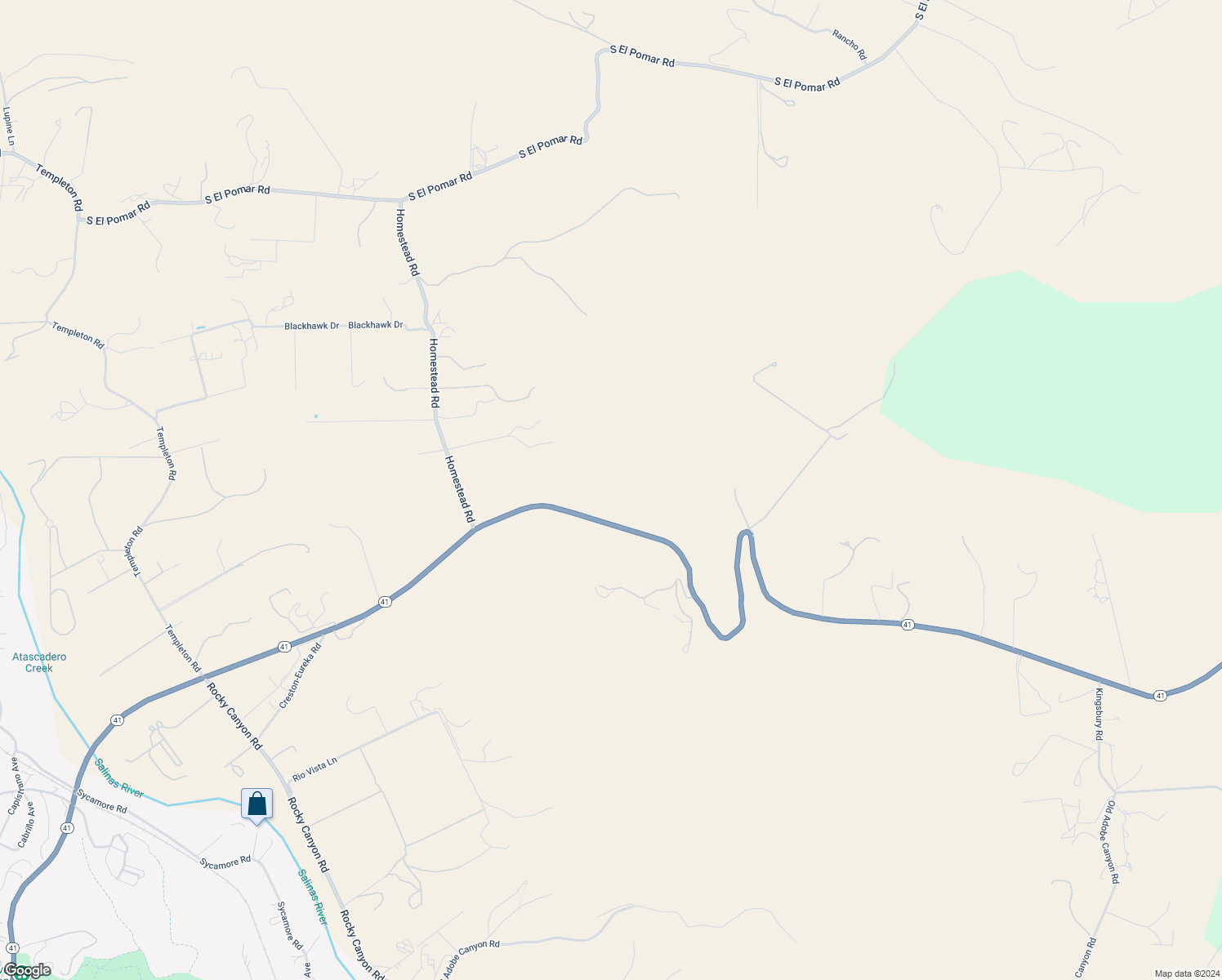 map of restaurants, bars, coffee shops, grocery stores, and more near 3780 California 41 in Templeton