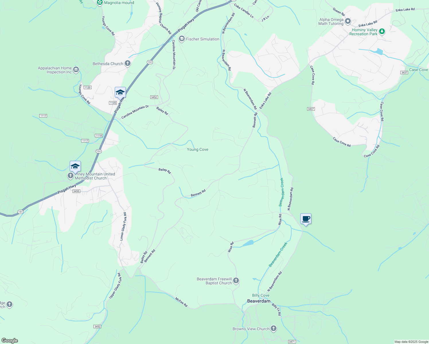 map of restaurants, bars, coffee shops, grocery stores, and more near 127 Bennett Cove Road in Candler