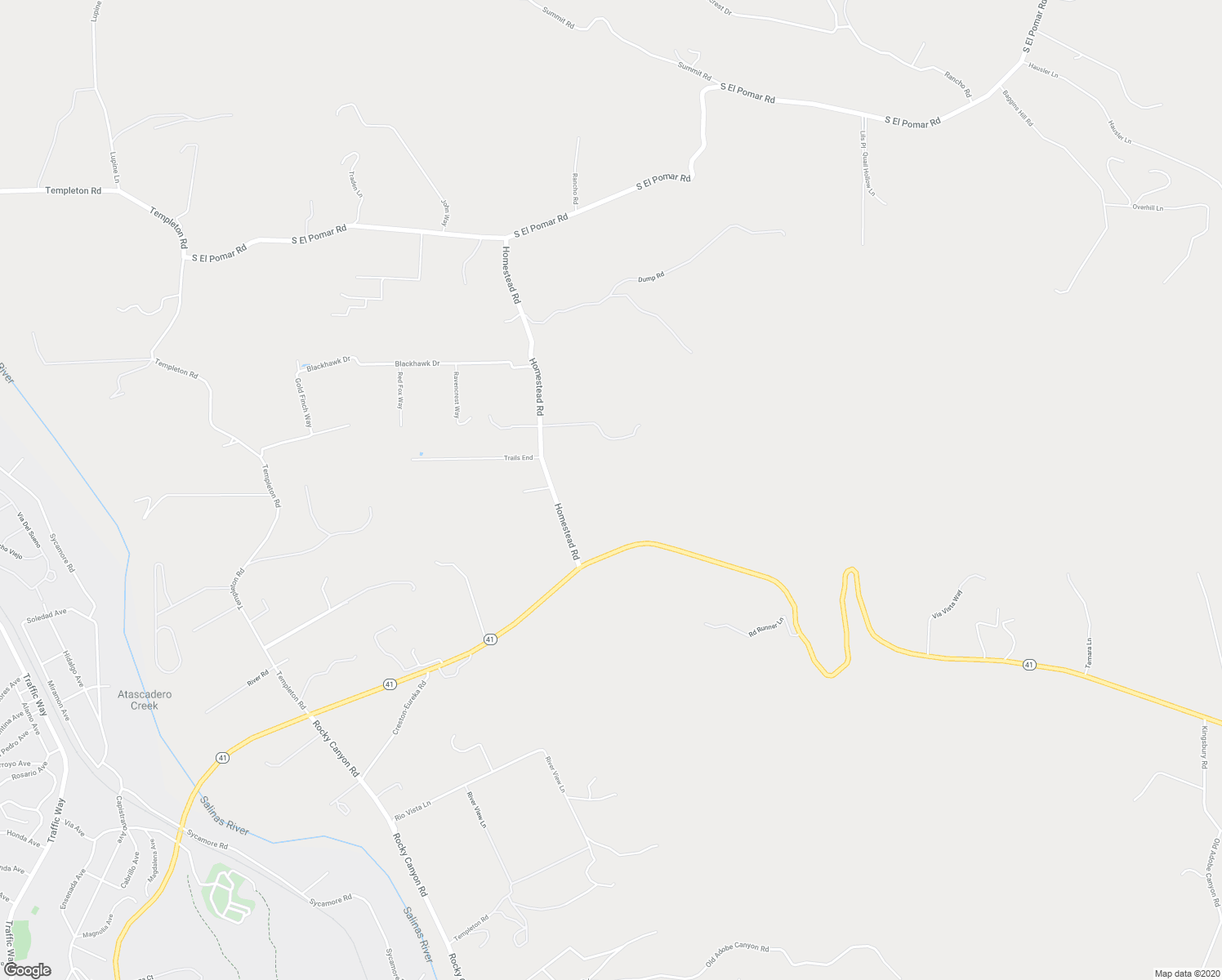 map of restaurants, bars, coffee shops, grocery stores, and more near 2750 Homestead Road in Templeton