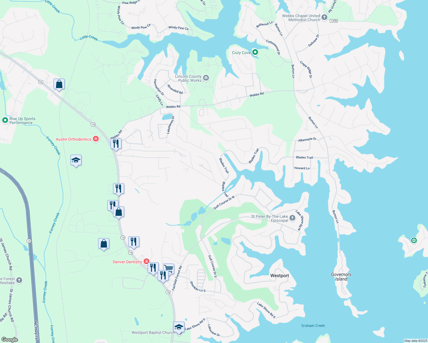 map of restaurants, bars, coffee shops, grocery stores, and more near 7797 Red Robin Trail in Denver