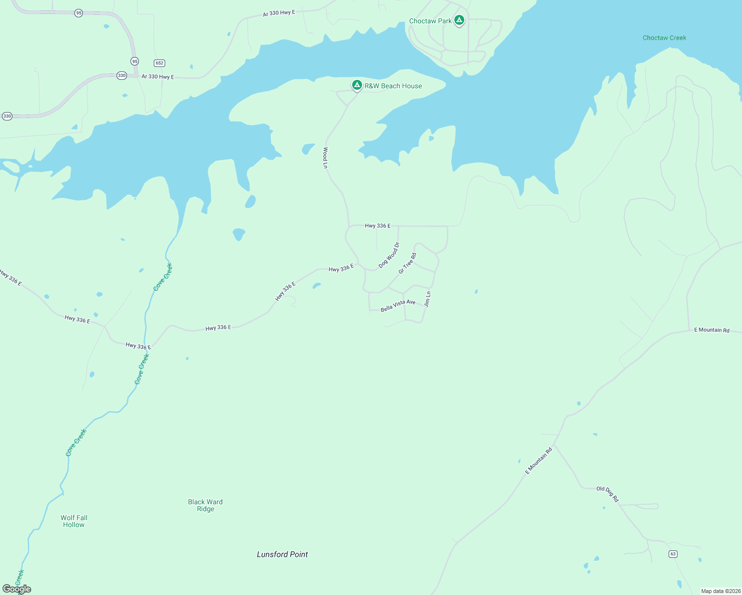 map of restaurants, bars, coffee shops, grocery stores, and more near 310 Gr Tree Road in Bee Branch