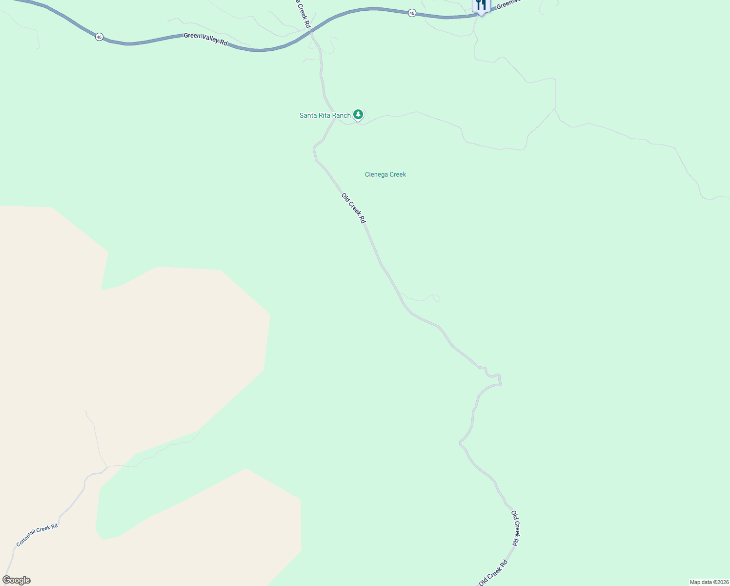 map of restaurants, bars, coffee shops, grocery stores, and more near Old Creek Road in Cayucos