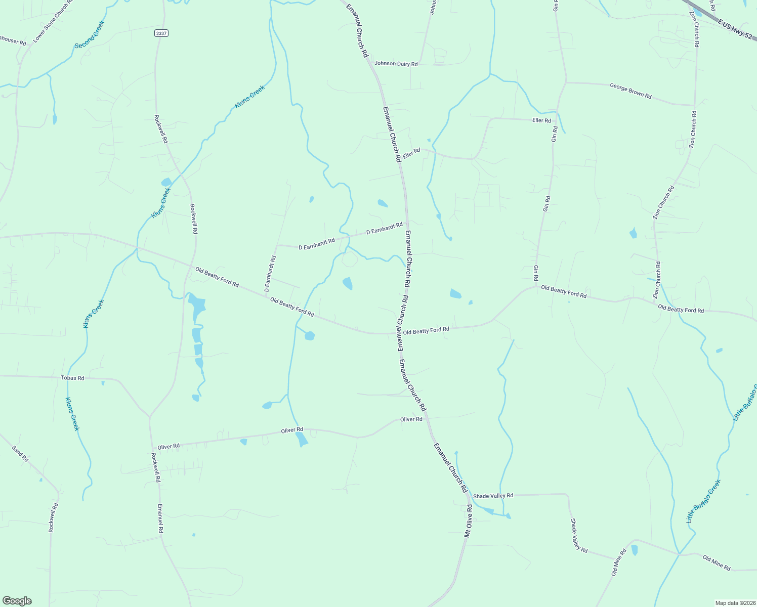 map of restaurants, bars, coffee shops, grocery stores, and more near 2660 Emanuel Church Road in Rockwell