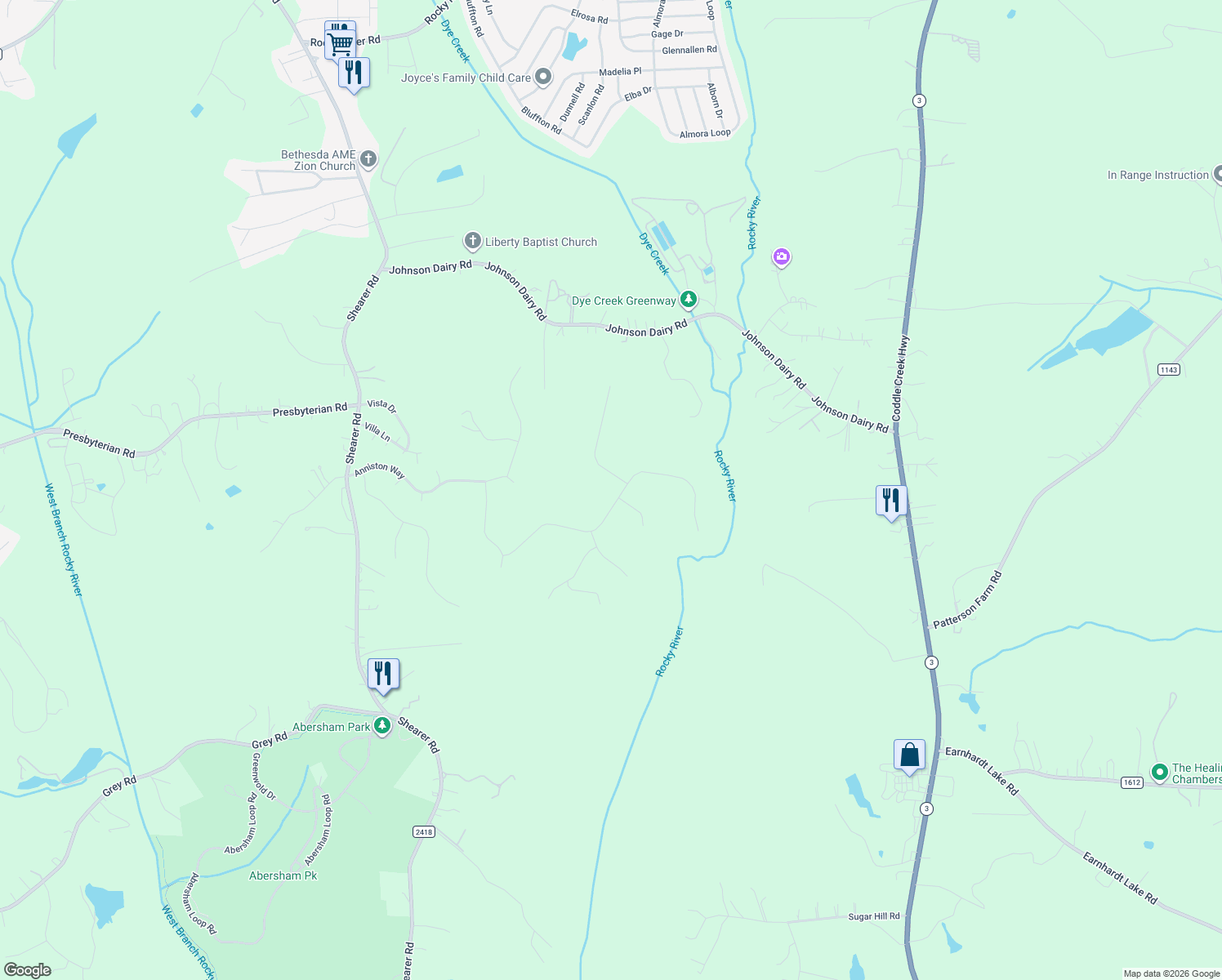 map of restaurants, bars, coffee shops, grocery stores, and more near 211 Walking Horse Trail in Davidson