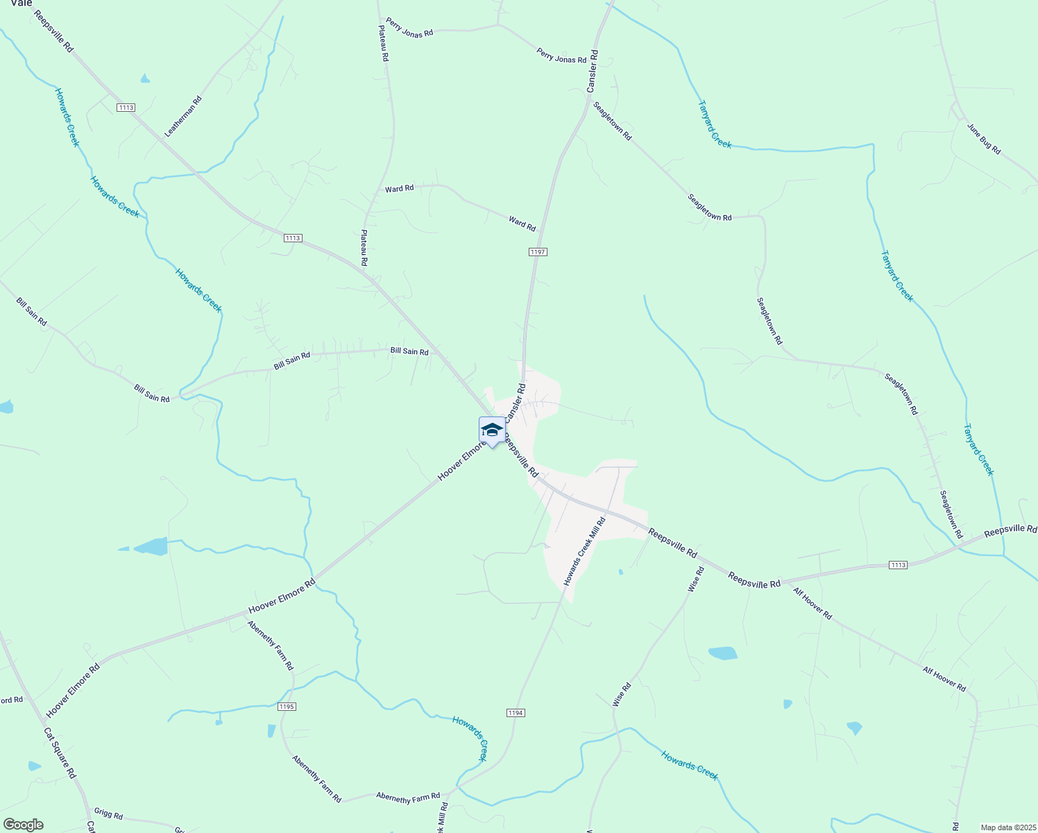 map of restaurants, bars, coffee shops, grocery stores, and more near 1992 Cansler Road in Vale