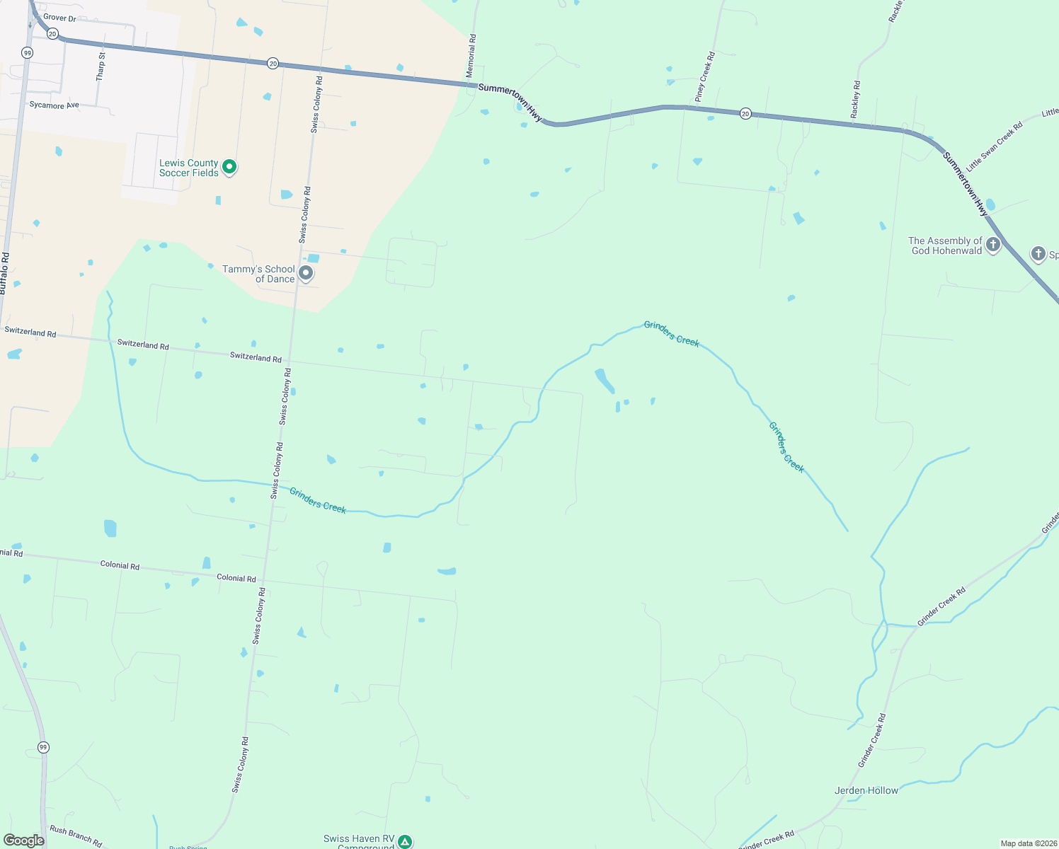 map of restaurants, bars, coffee shops, grocery stores, and more near 636 Switzerland Road in Hohenwald