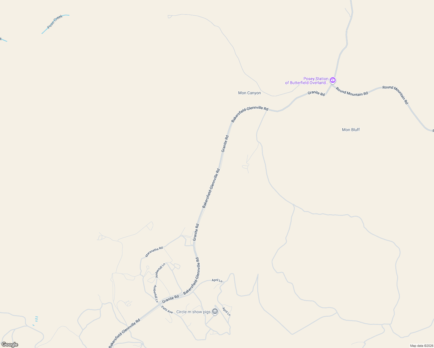 map of restaurants, bars, coffee shops, grocery stores, and more near Granite Road in Bakersfield