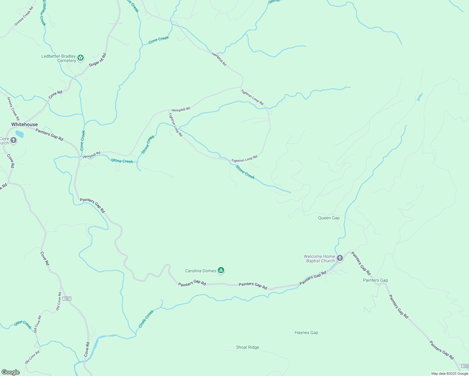map of restaurants, bars, coffee shops, grocery stores, and more near 452 Tightrun Loop Road in Union Mills