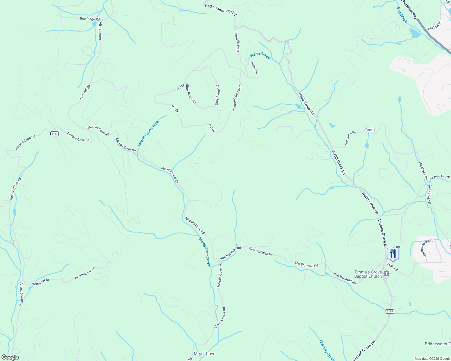map of restaurants, bars, coffee shops, grocery stores, and more near 74 Merrills Ridge Road in Asheville