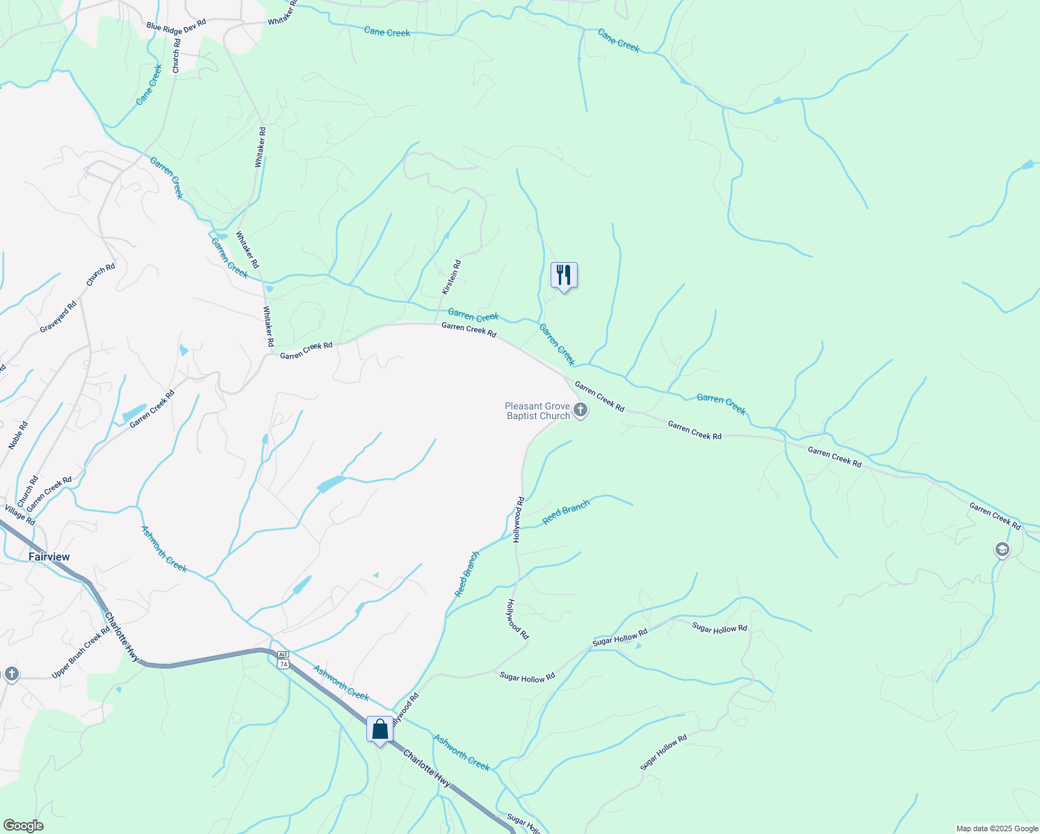 map of restaurants, bars, coffee shops, grocery stores, and more near in Fairview