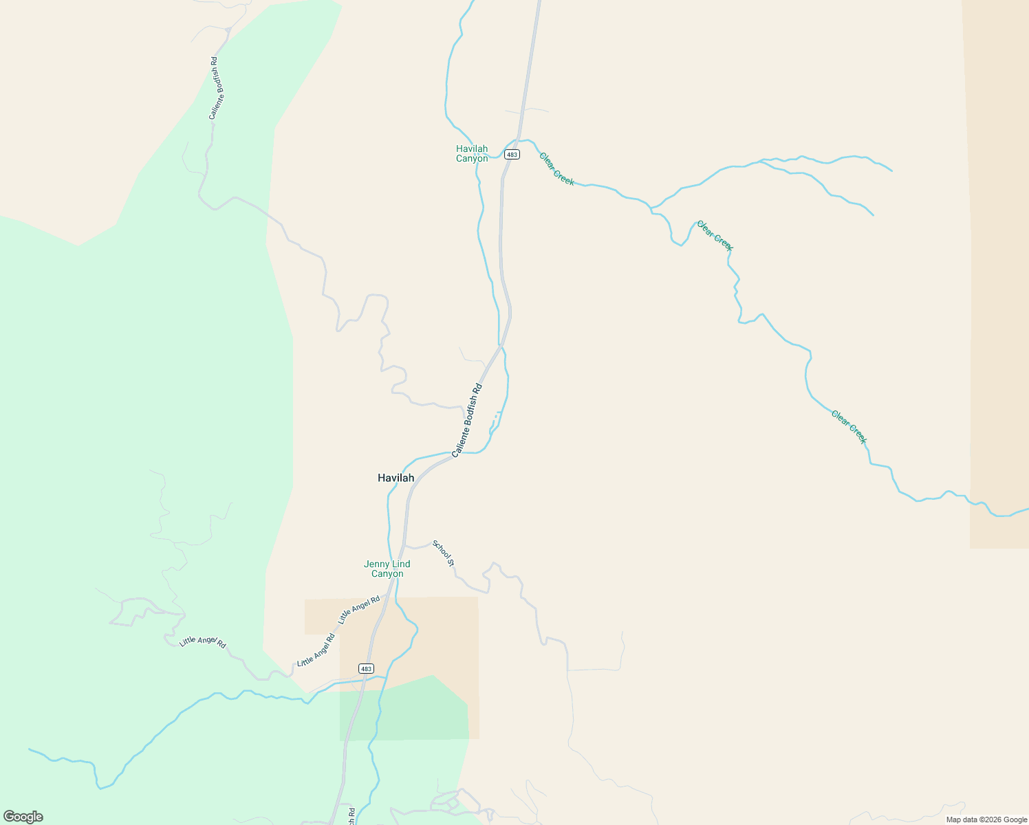 map of restaurants, bars, coffee shops, grocery stores, and more near 6623 Caliente Bodfish Road in Havilah