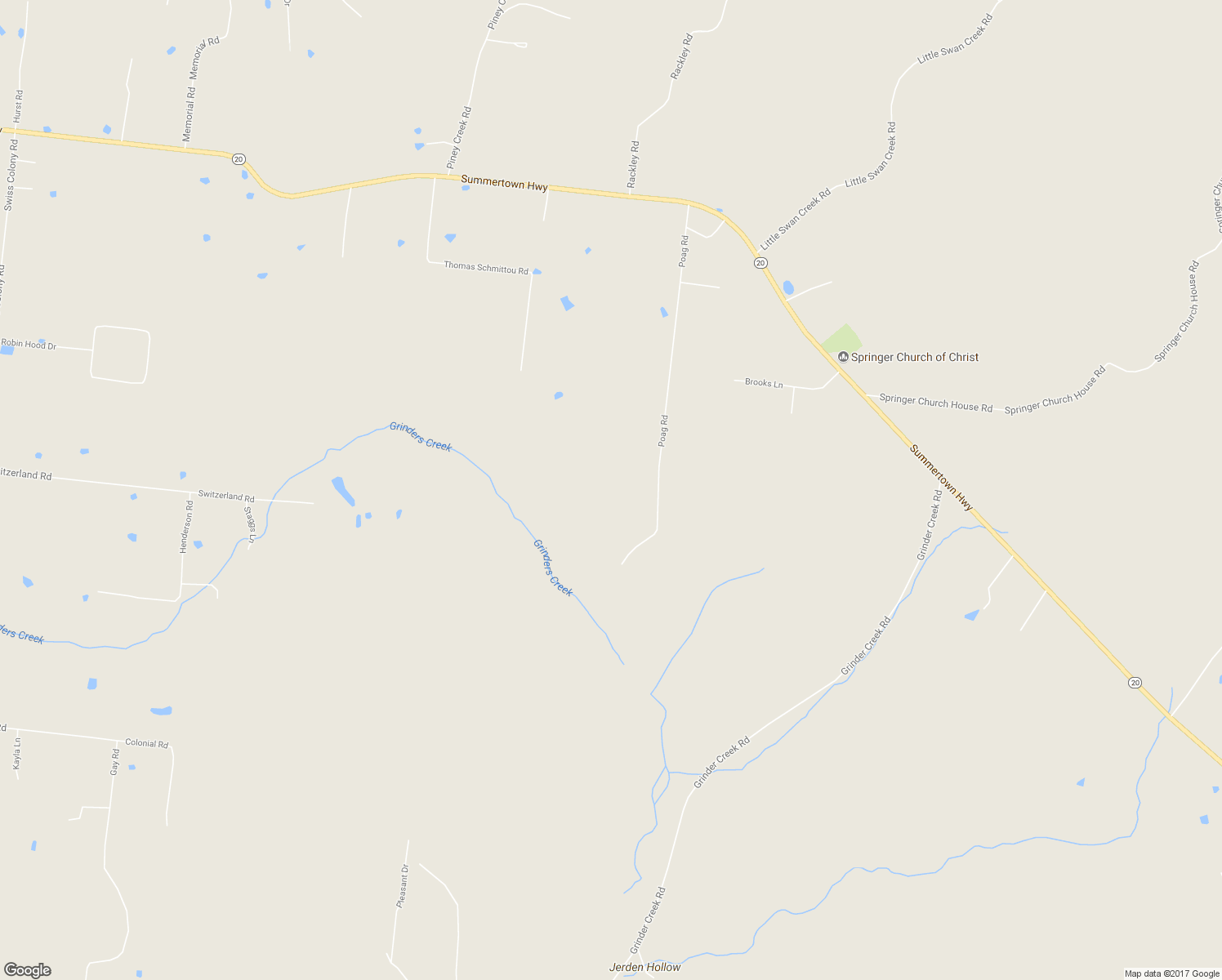 map of restaurants, bars, coffee shops, grocery stores, and more near 281 Poag Road in Hohenwald