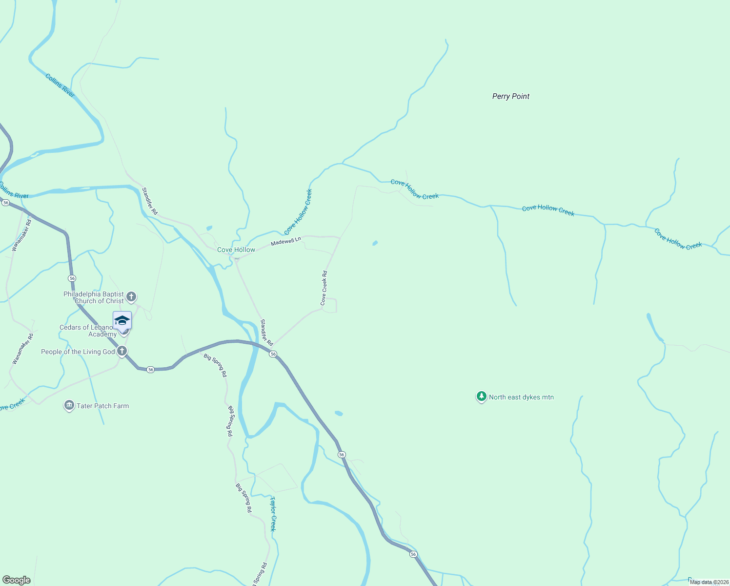 map of restaurants, bars, coffee shops, grocery stores, and more near 366 Cove Creek Road in McMinnville