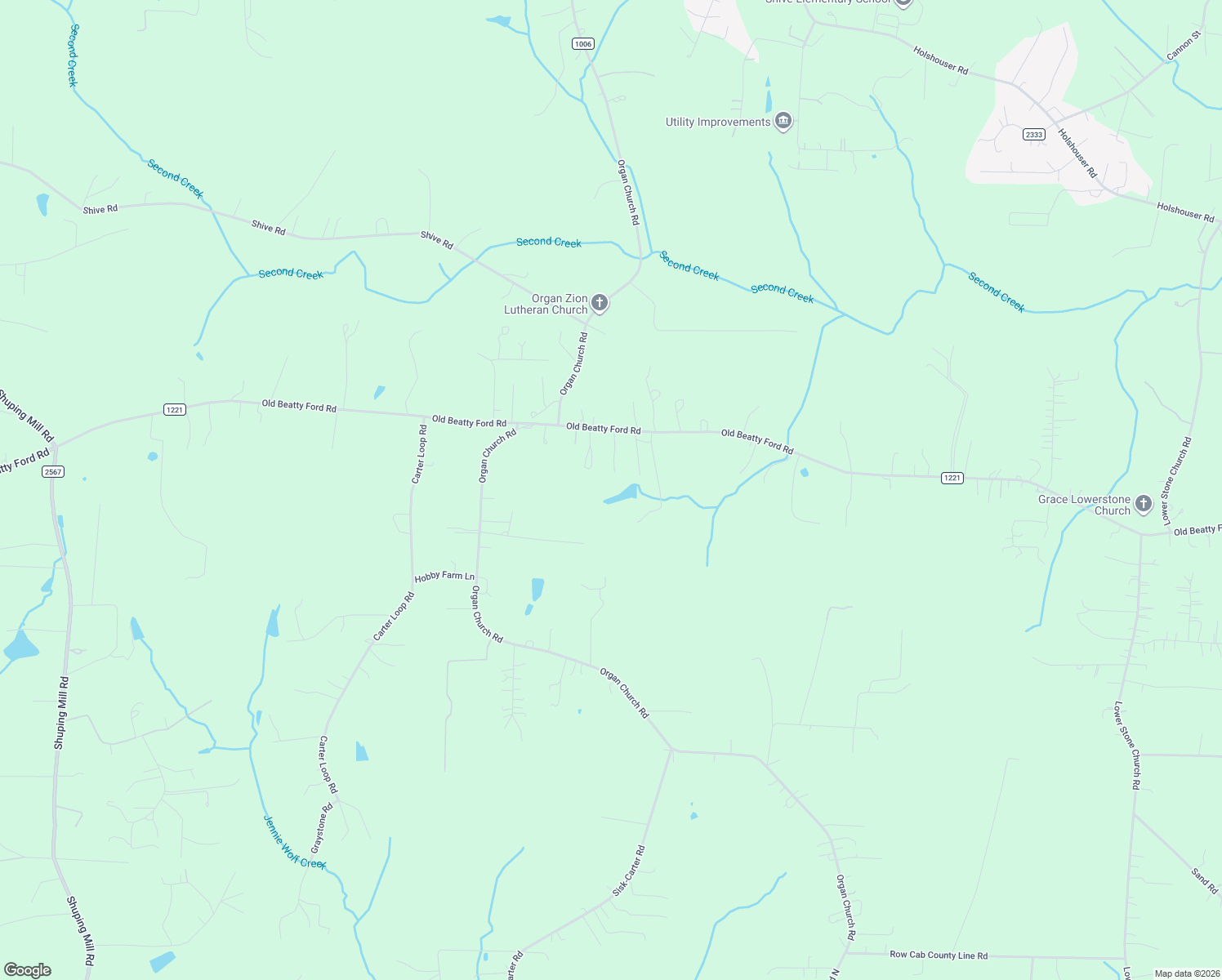 map of restaurants, bars, coffee shops, grocery stores, and more near 9973 Old Beatty Ford Road in Rockwell