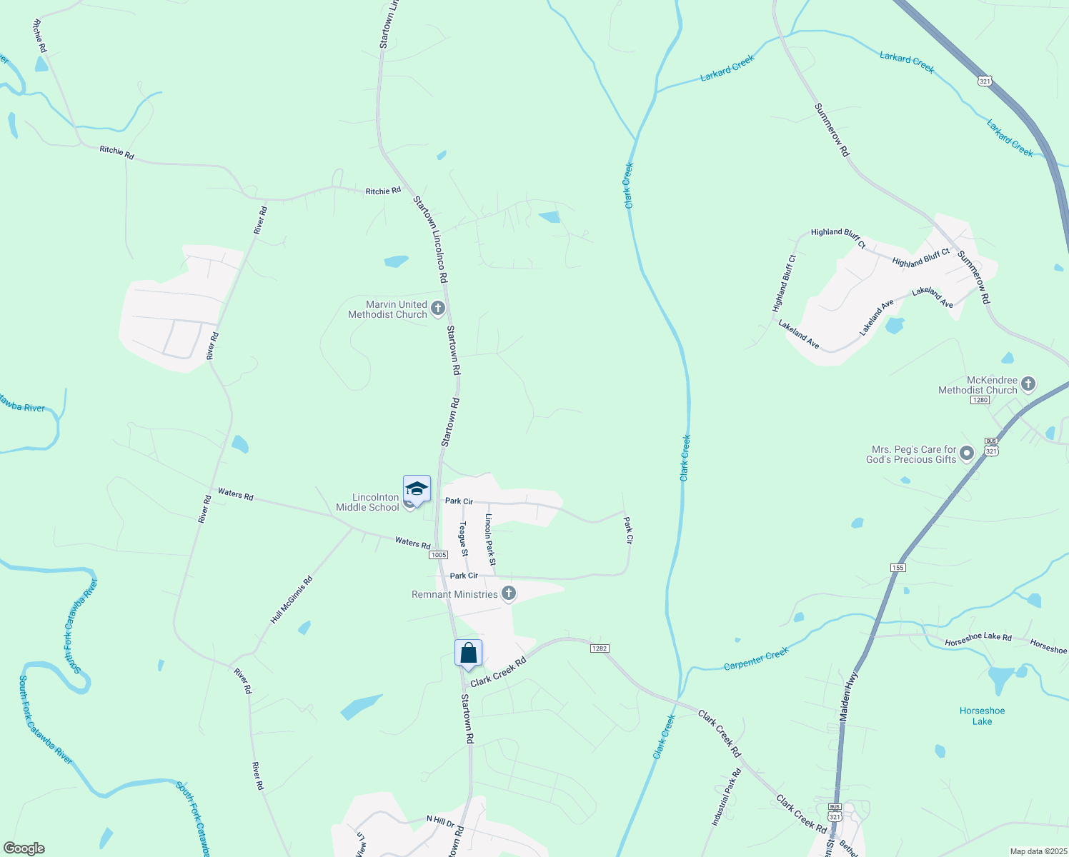 map of restaurants, bars, coffee shops, grocery stores, and more near 2770 Wood Gate Road in Lincolnton