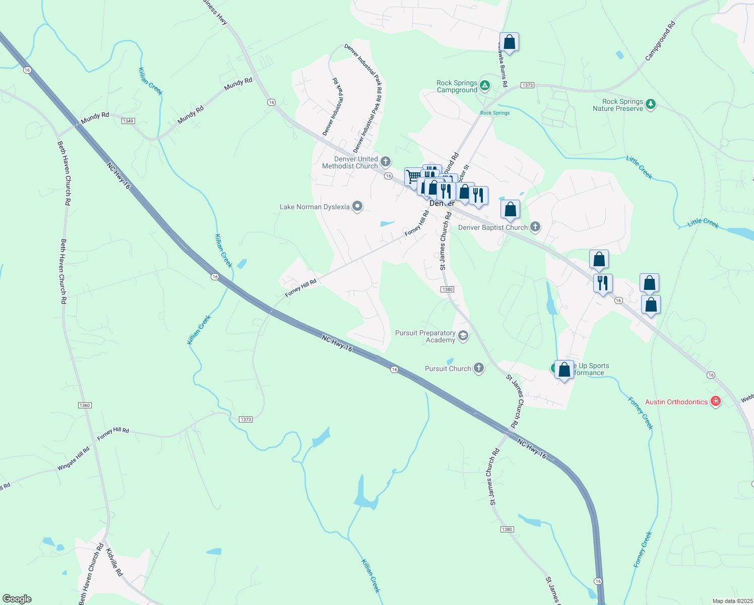 map of restaurants, bars, coffee shops, grocery stores, and more near 3520 Maple Wood Drive in Denver