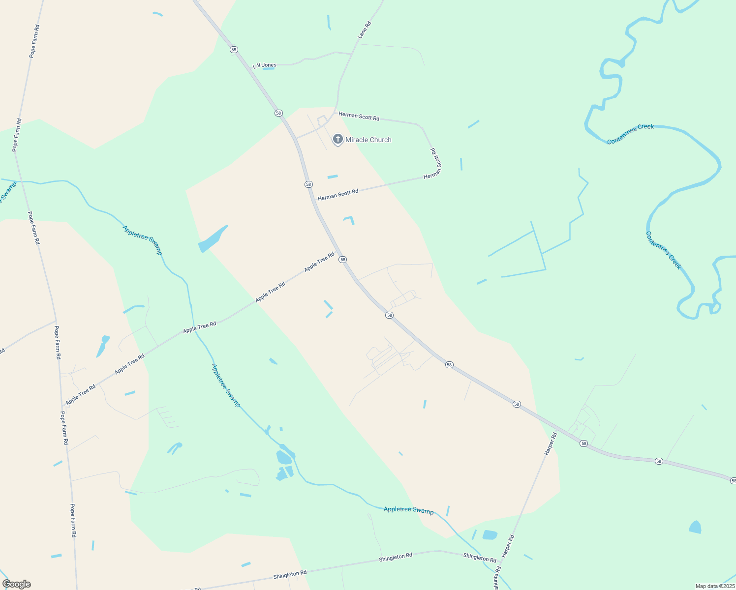 map of restaurants, bars, coffee shops, grocery stores, and more near 7170 State Highway 58 in Stantonsburg