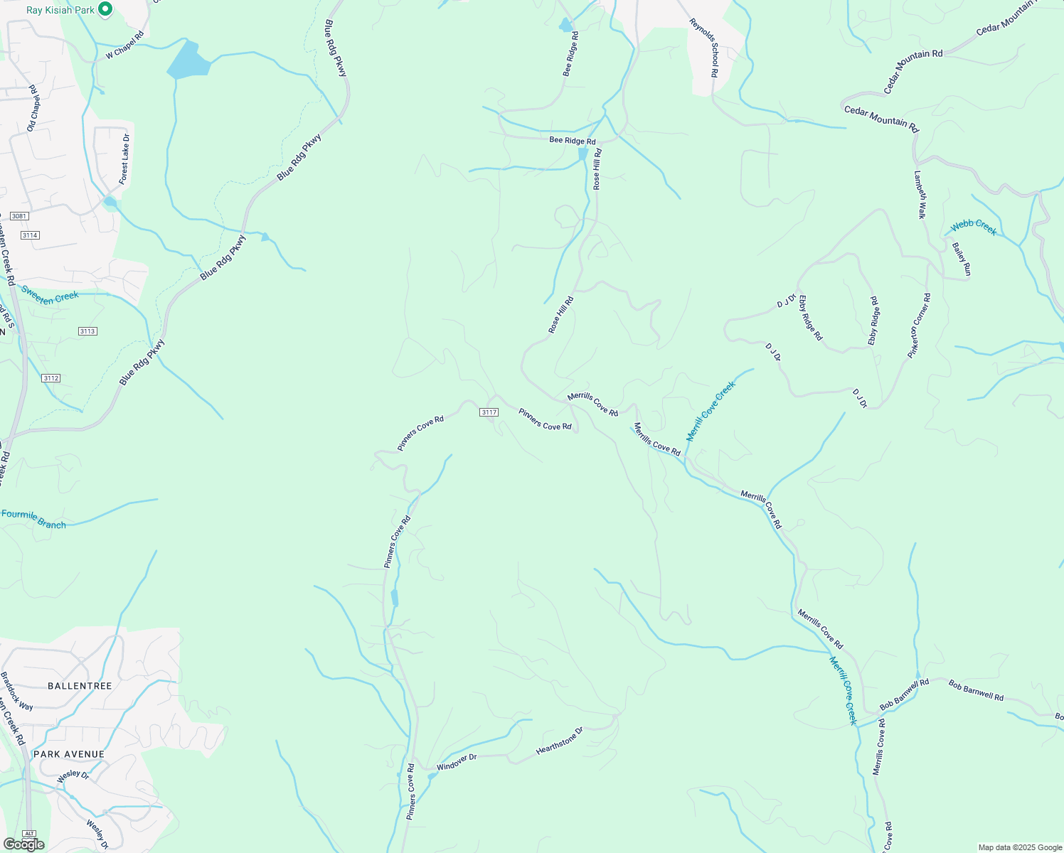 map of restaurants, bars, coffee shops, grocery stores, and more near 2 Rose Hill Road in Asheville