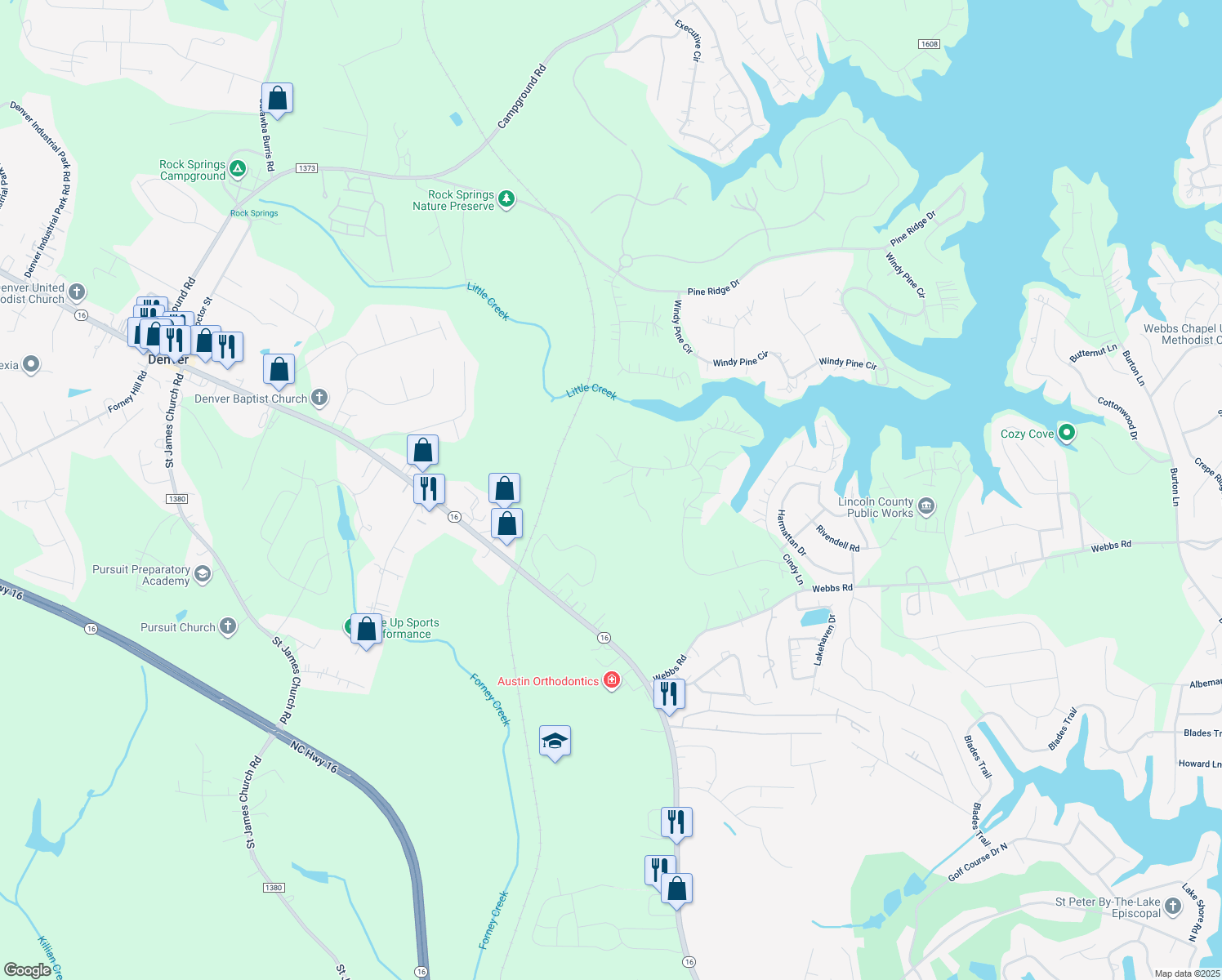 map of restaurants, bars, coffee shops, grocery stores, and more near 3773 George Court in Denver