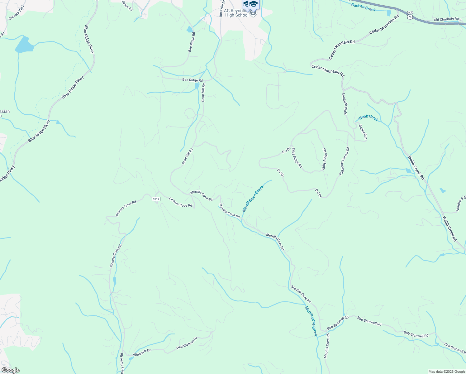 map of restaurants, bars, coffee shops, grocery stores, and more near 51 Indian Trail in Asheville